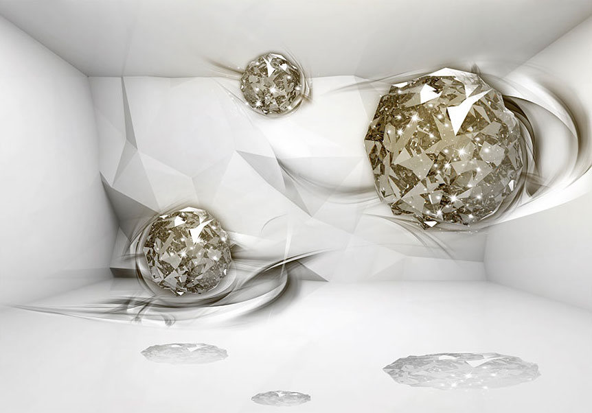ABSTRACT 3D WHITE Photo Wallpaper Non-woven //Self-adhesive a-A-0131-a-b fleece