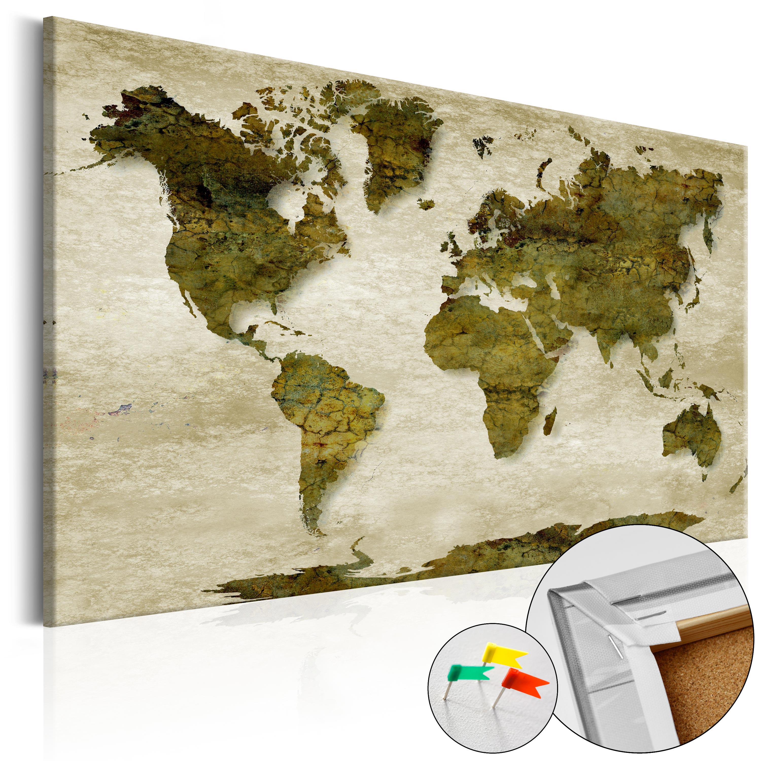 PINBOARD IMAGE PRINTED ON CANVAS WITH CORK BACKING PIN BOARD MAP kB