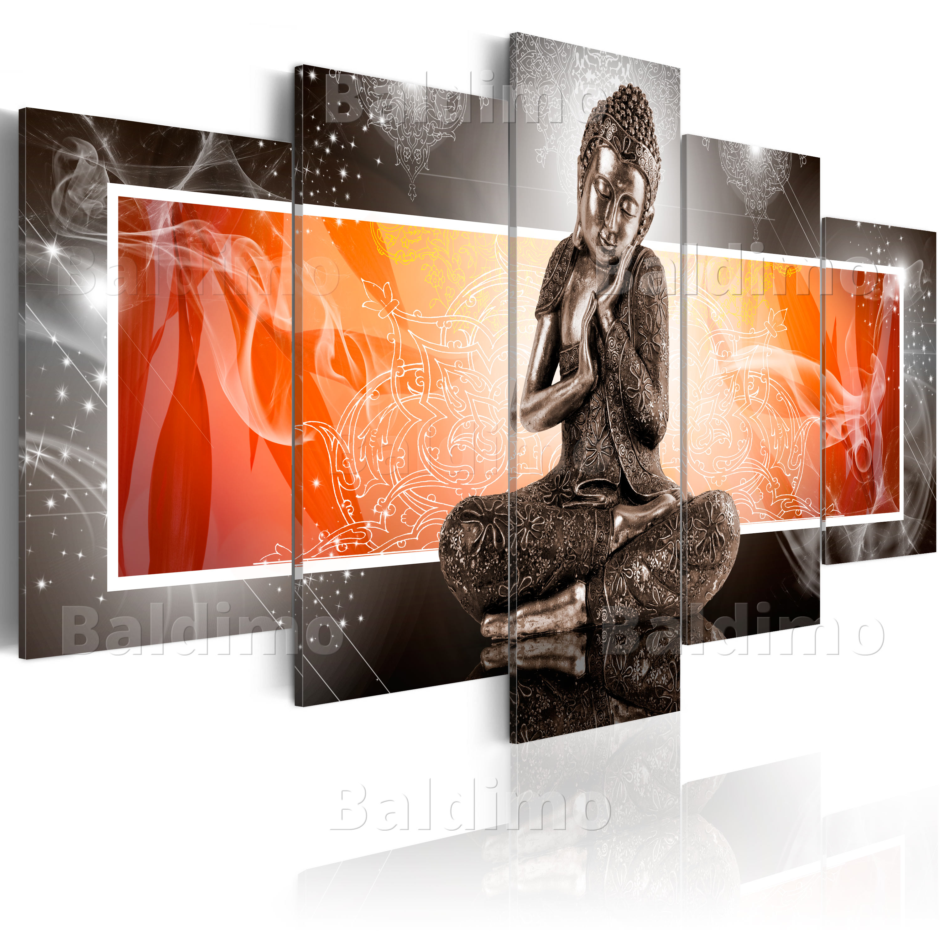 Buddha Panorama Bild Feng Shui Leinwand Wandbild  Poster XXL 150 cm*50 cm 643 