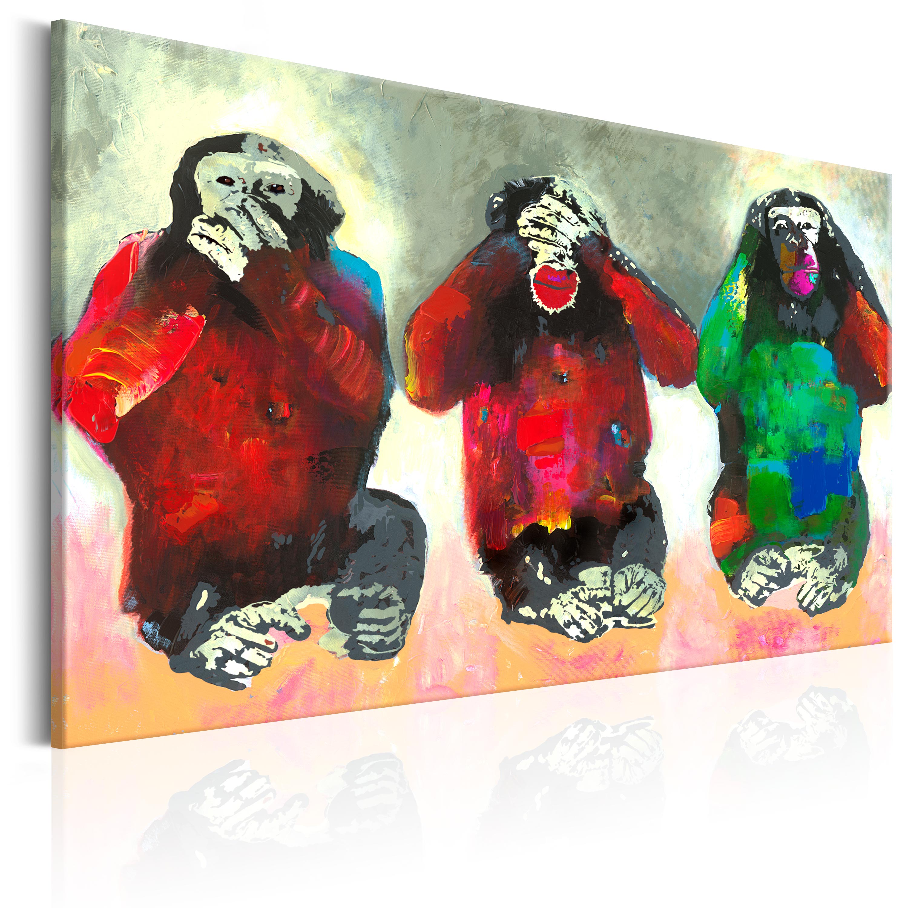 LEINWAND BILDER XXL ! KUNSTDRUCK ! BILD ! AFFEN TIERE WIE GEMALT gA