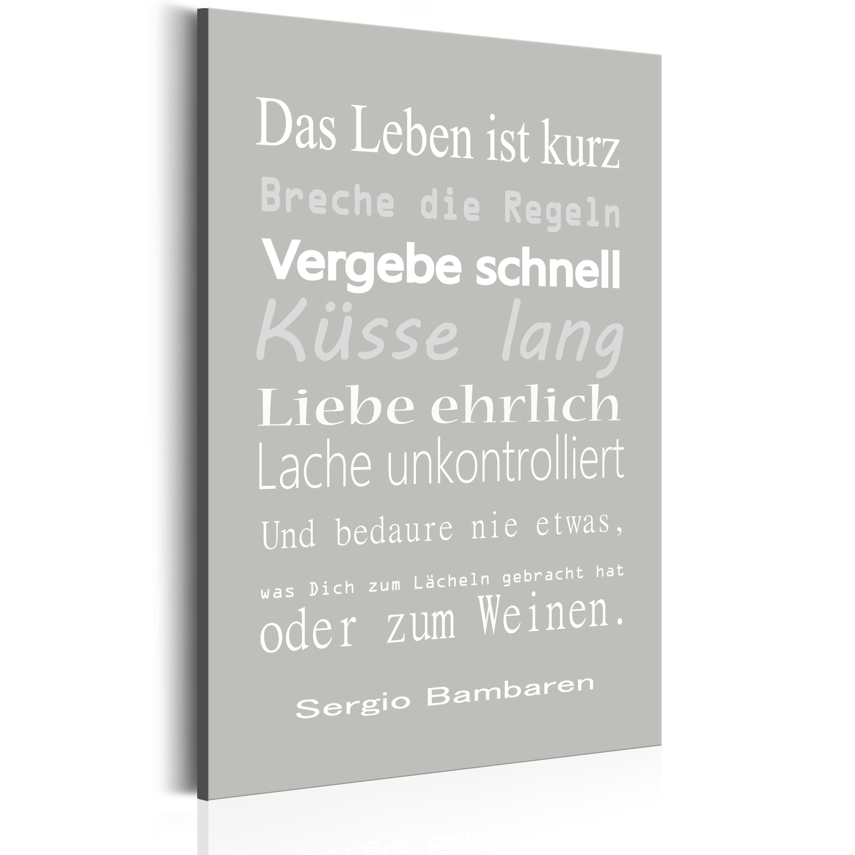 LEINWAND BILDER ! FERTIG AUFGESPANNT! BILD! SINNSPRUCH POSTER 40x60 mA