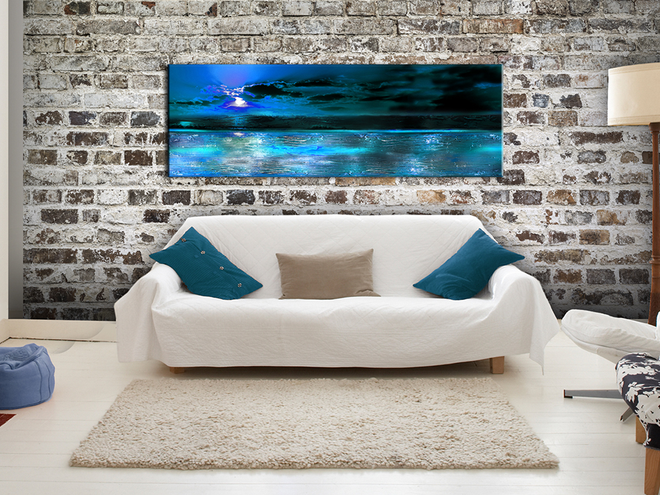 ABSTRAKT MEER LANDSCHAFT Wandbilder xxl Bilder Vlies Leinwand a-A-0285-b-b