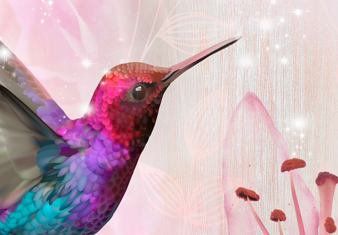 Wandbilder xxl Kolibri Vogel Blumen Leinwand Bilder Wohnzimmer g-C-0069-b-f
