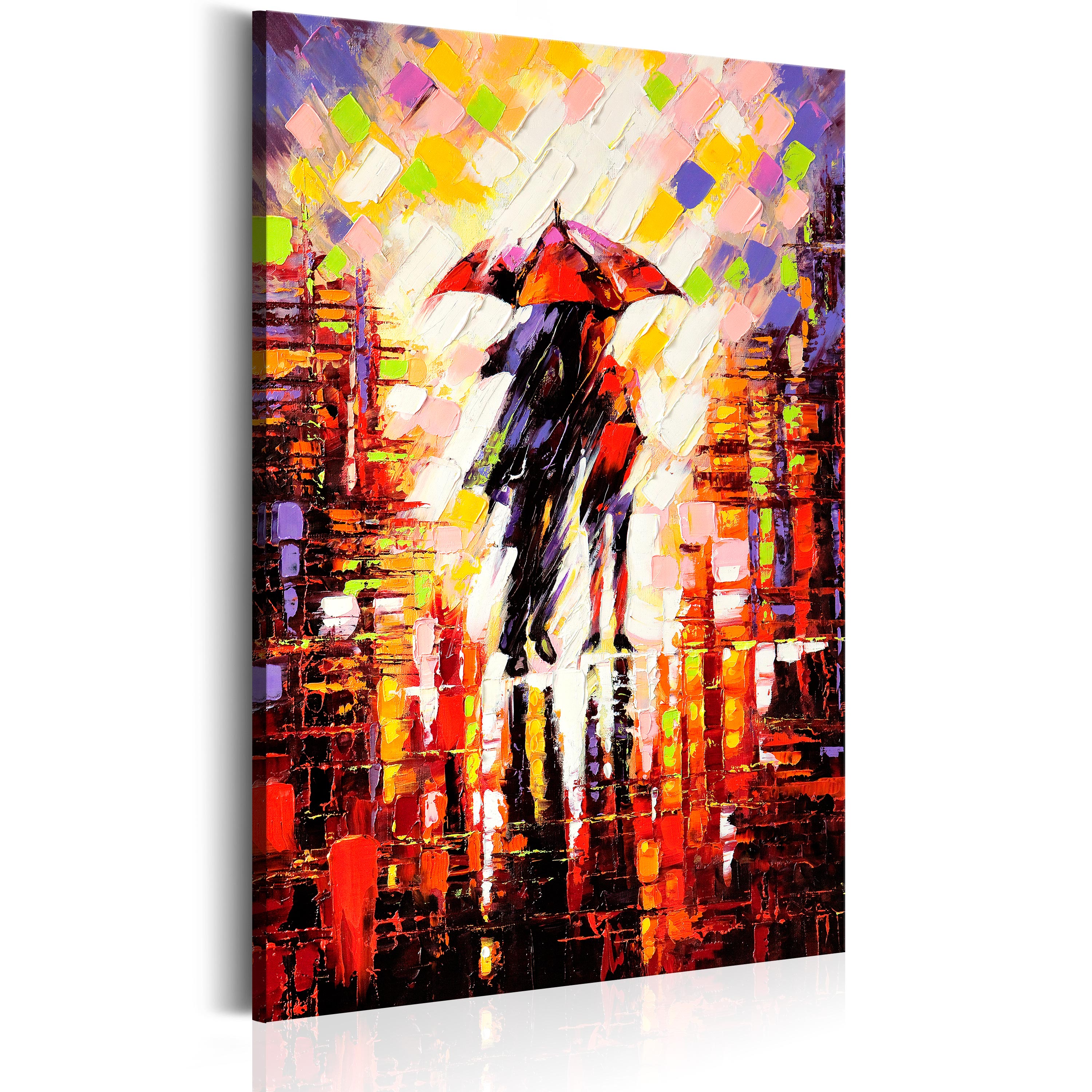 LEINWAND BILDER XXL ! KUNSTDRUCK ! BILD ! REGEN ABSTRAKT WIE GEMALT hB