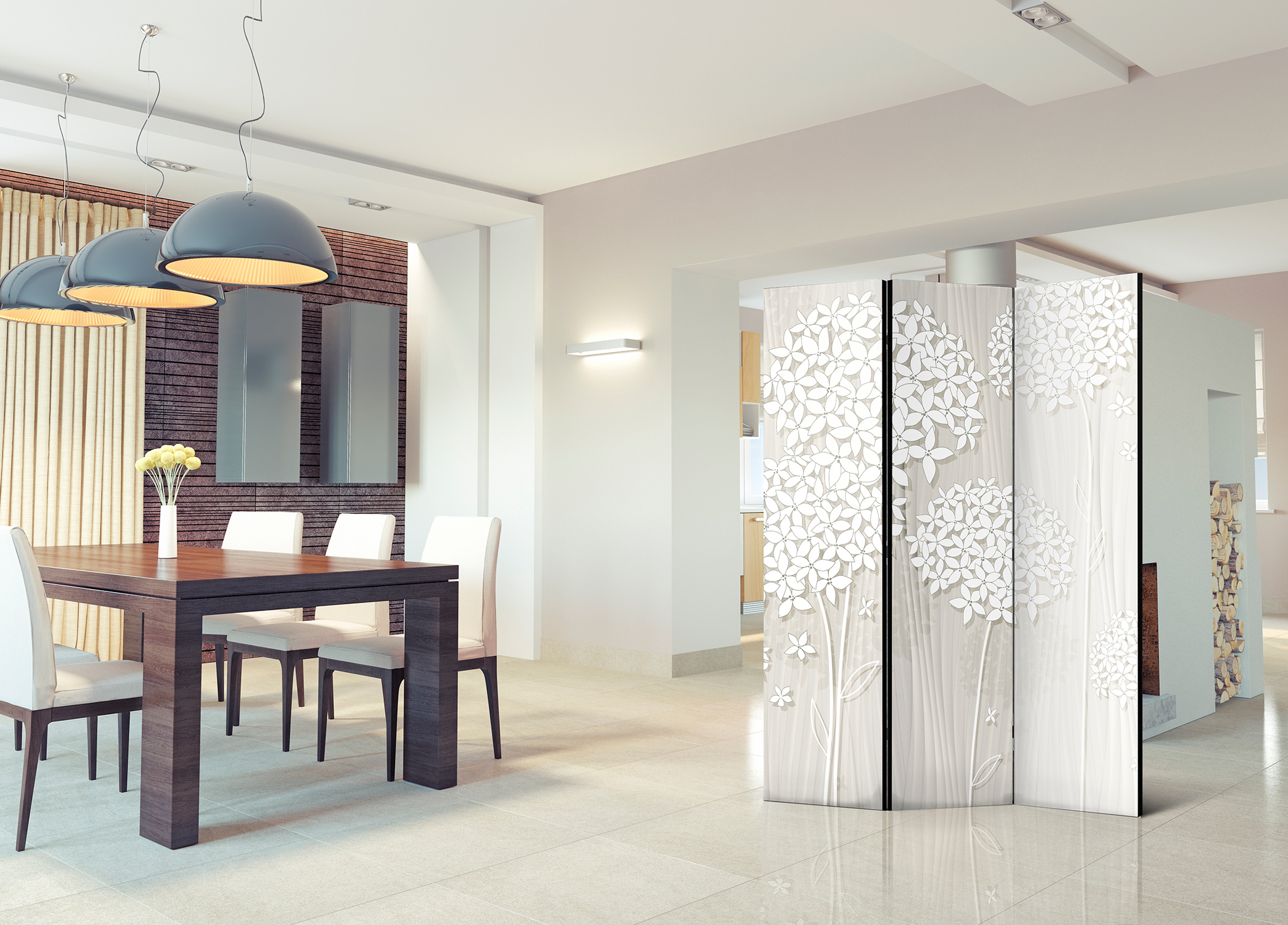 Murando Raumteiler 135x172cm 3D Optik - Paravent Mit Design Motiv