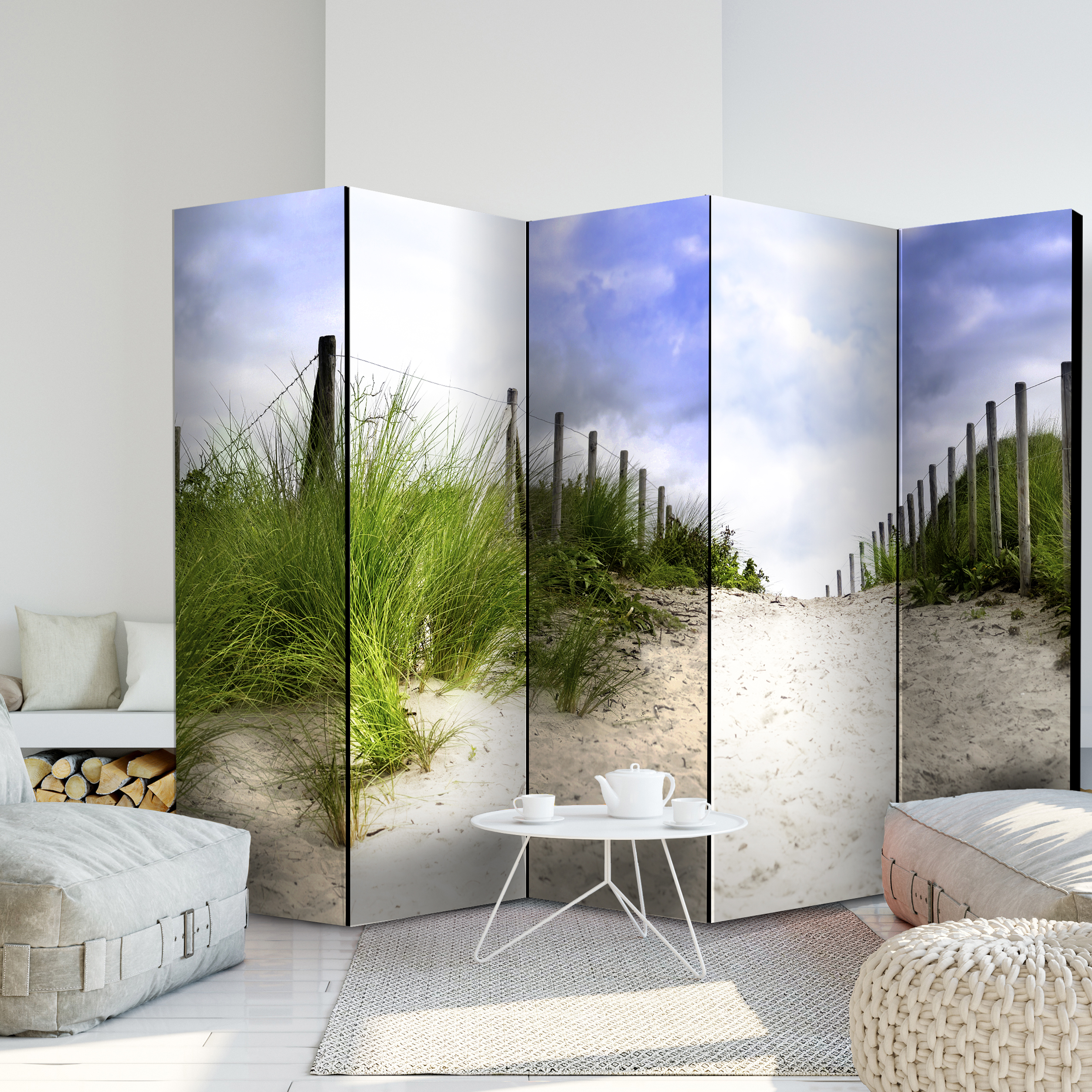Deko Paravent Raumteiler Trennwand Spanische Wand Strand Landschaft 2 Formate 