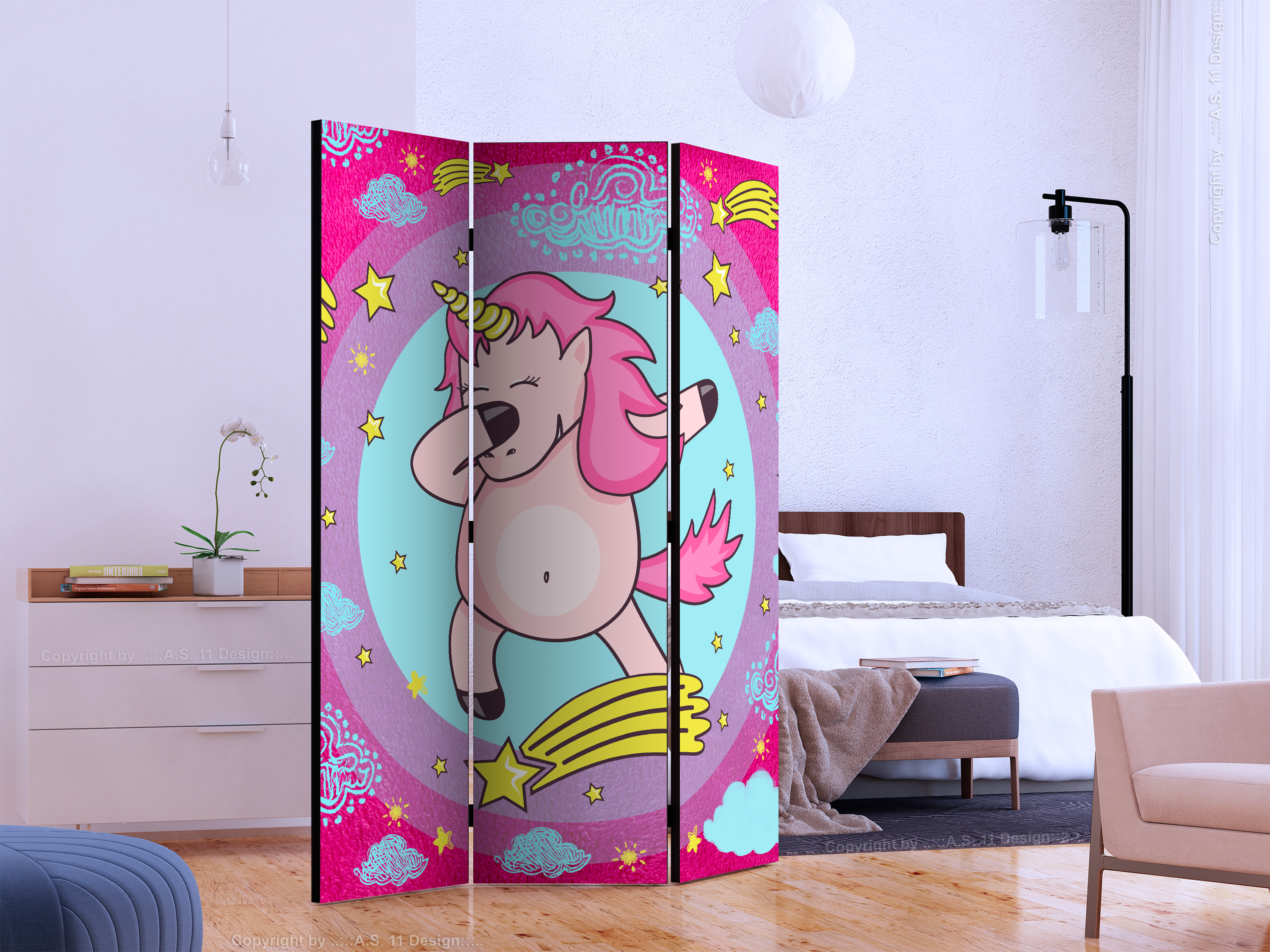 Raumteiler für Kinder Deko Paravent Trennwand Kinderzimmer 2 Formate g-B-0086 