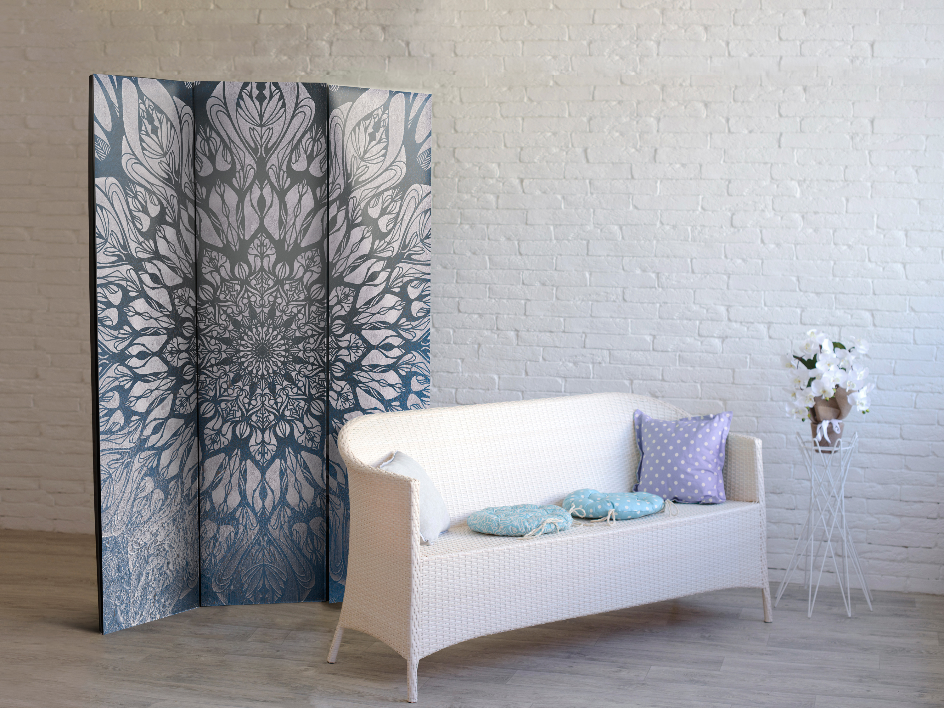 Deko Paravent Raumteiler Trennwand Spanische Wand Mandala Orient 2 Formate 0661