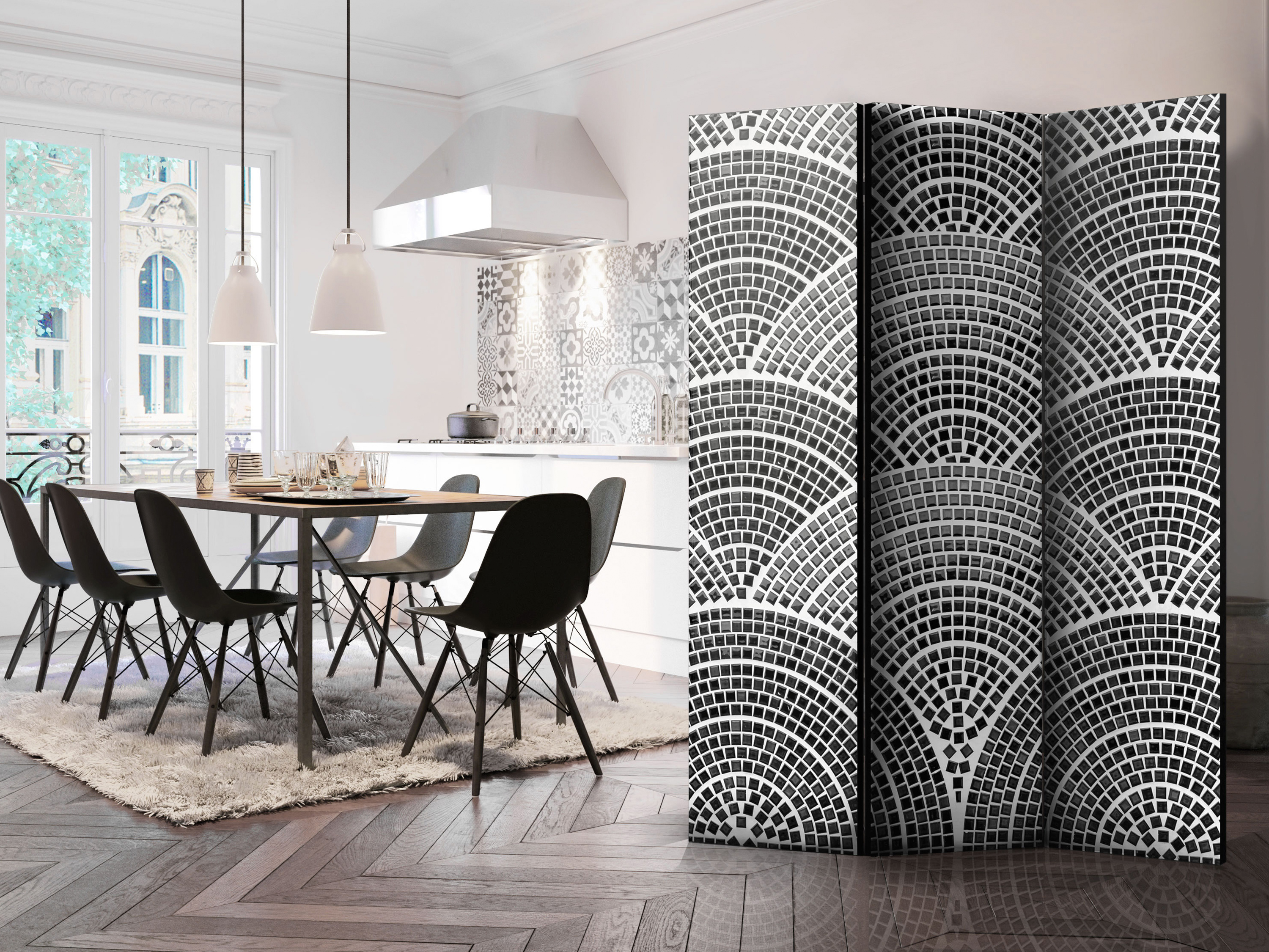 Deco biombo separación de español espacios tabique español de pared mosaico negro blanco 2 formatos e64f65 Deco biombo separación de español espacios tabique español de pared mosaico negro blanco 2 formatos e64f65
