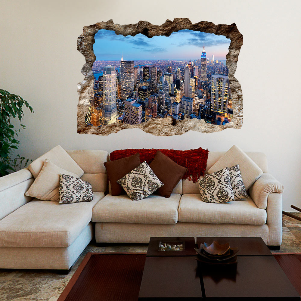 3D WANDILLUSION WANDBILD FOTOTAPETE POSTER XXL LOCH IN DER WAND cB