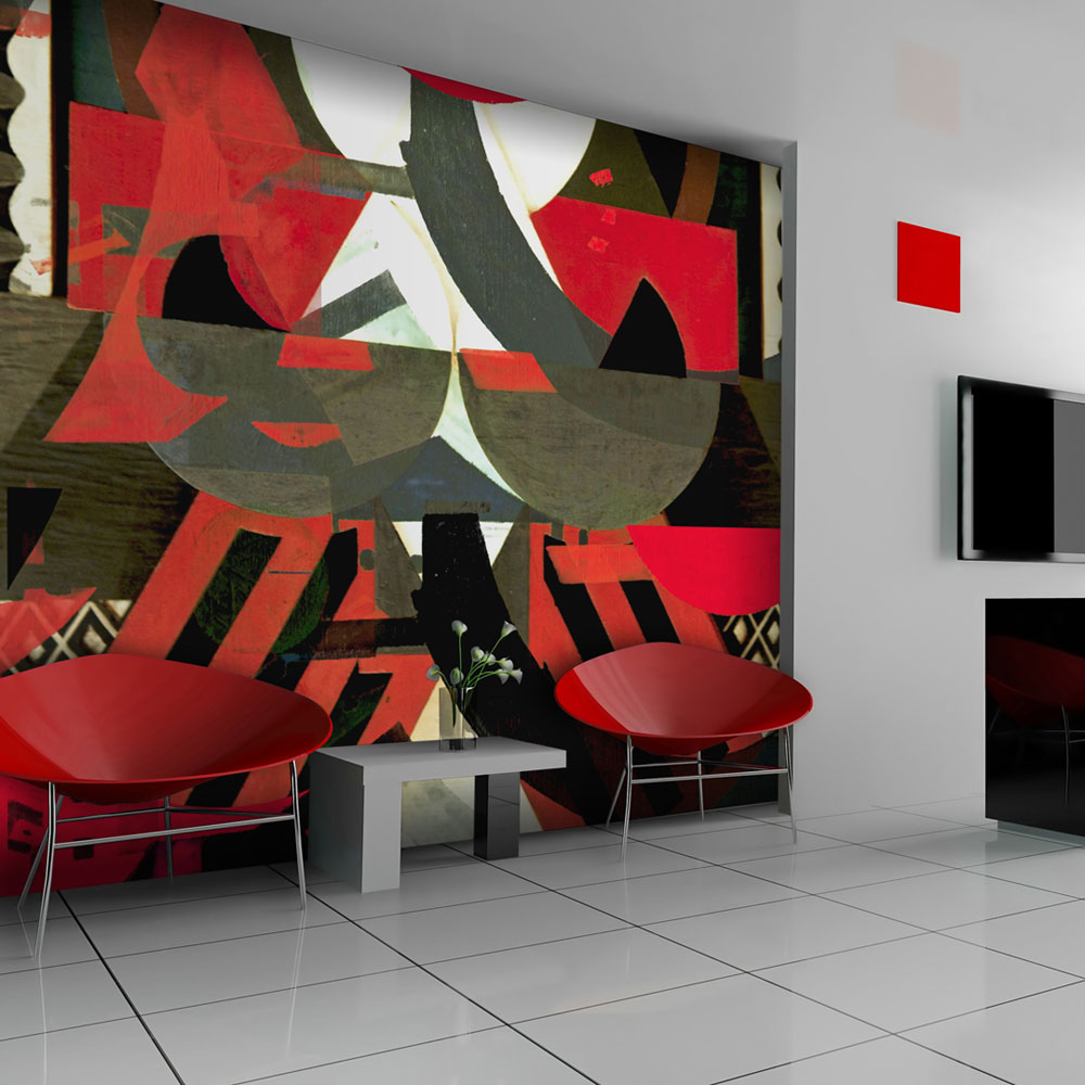 Wallpaper - Art composition in red - 200x154