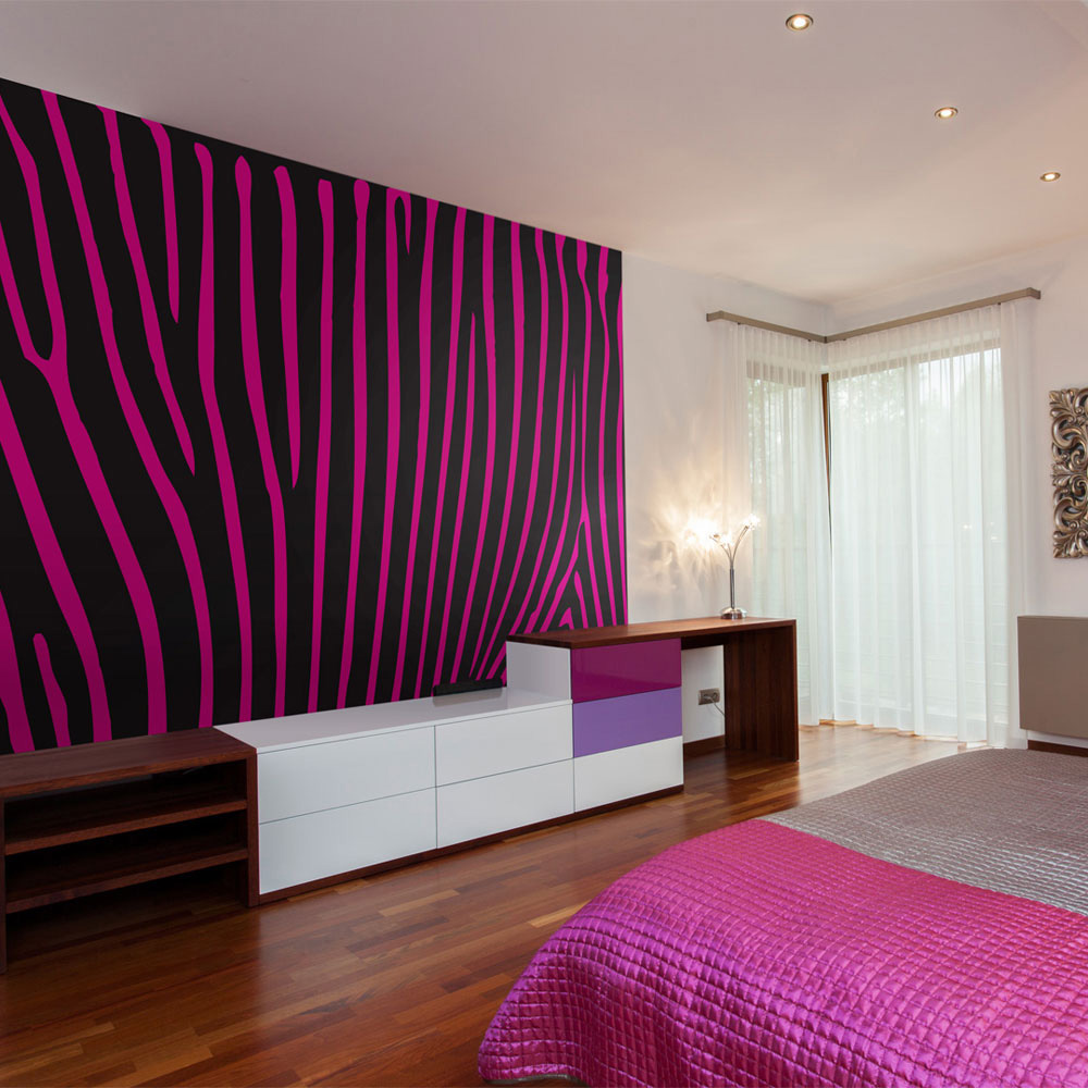 Wallpaper - Zebra pattern (violet) - 250x193