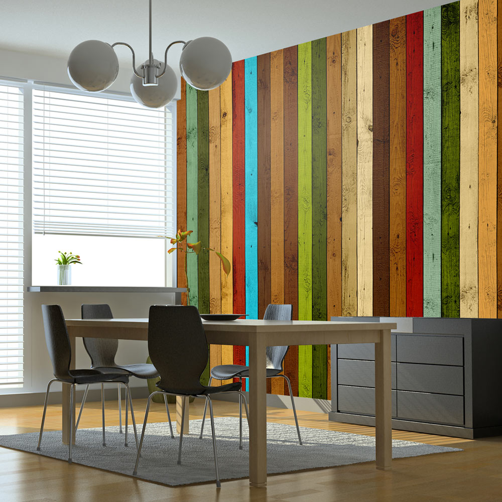 Wallpaper - Wooden rainbow - 400x309