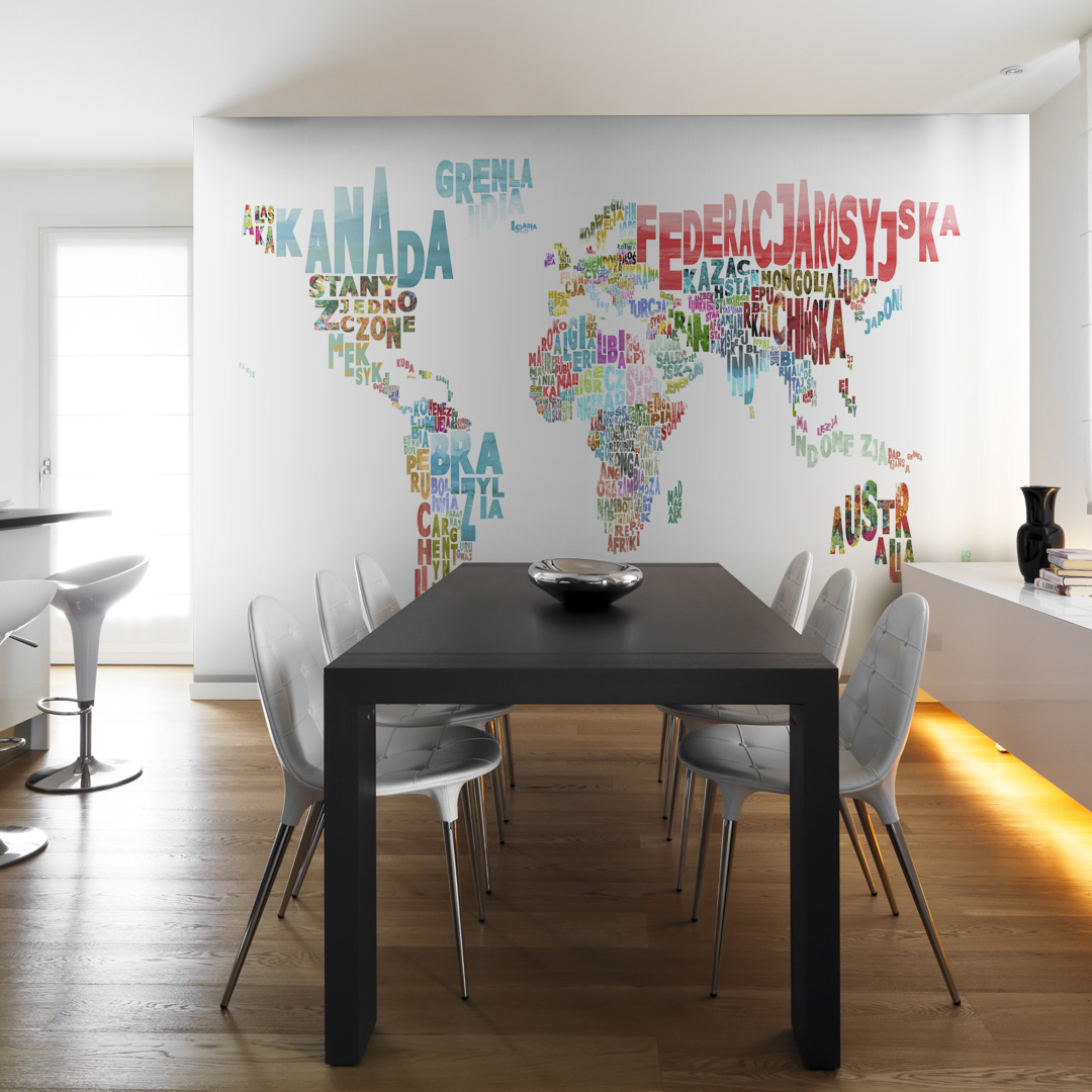 Wallpaper - map - world (in polish) - 400x309