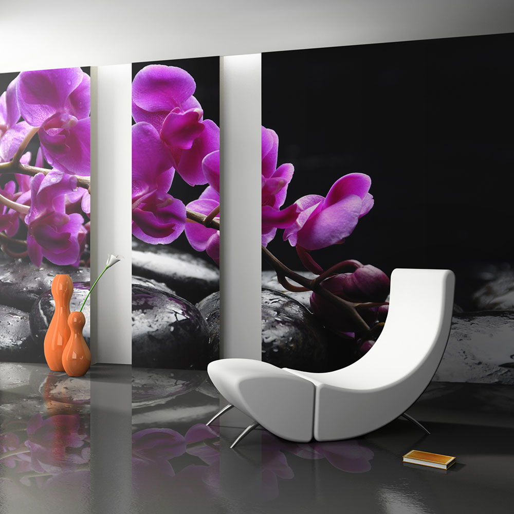 Wallpaper - Relaxing moment: orchid flower and stones - 450x270
