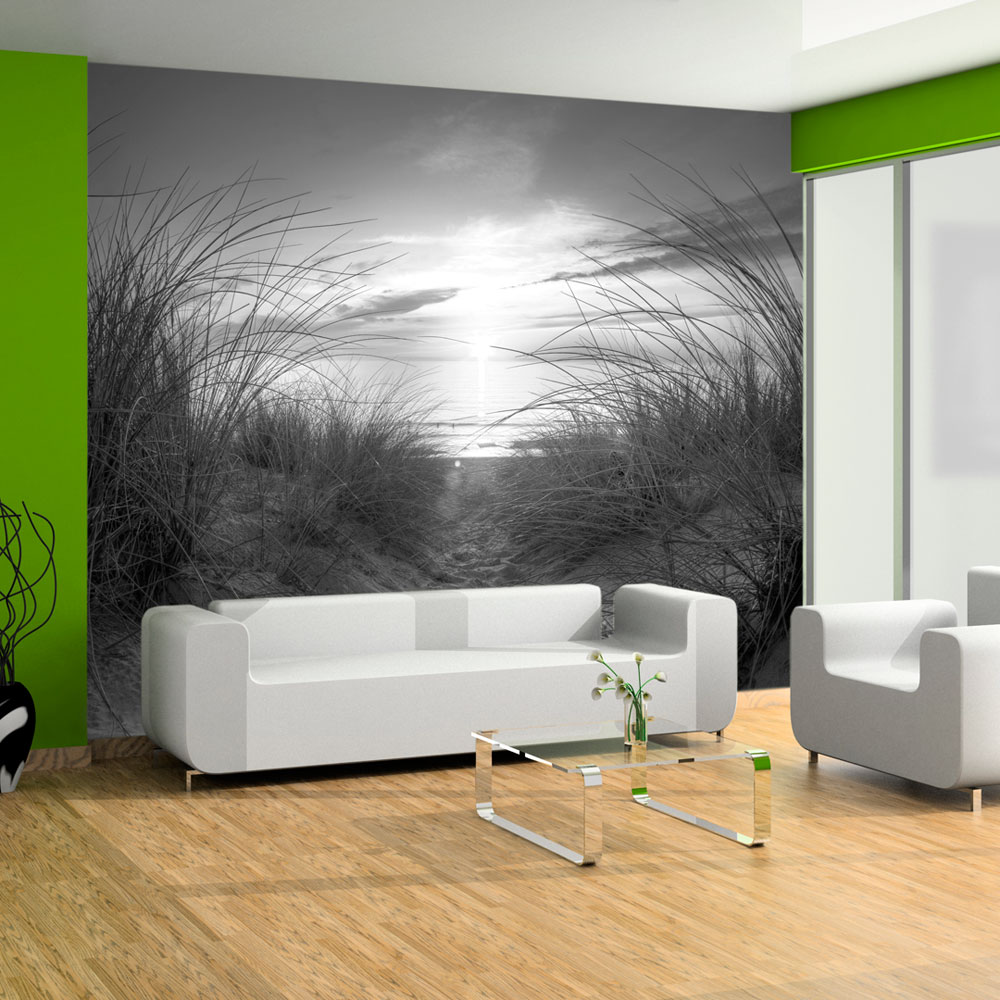 Self-adhesive Wallpaper - beach (black and white) - 441x315