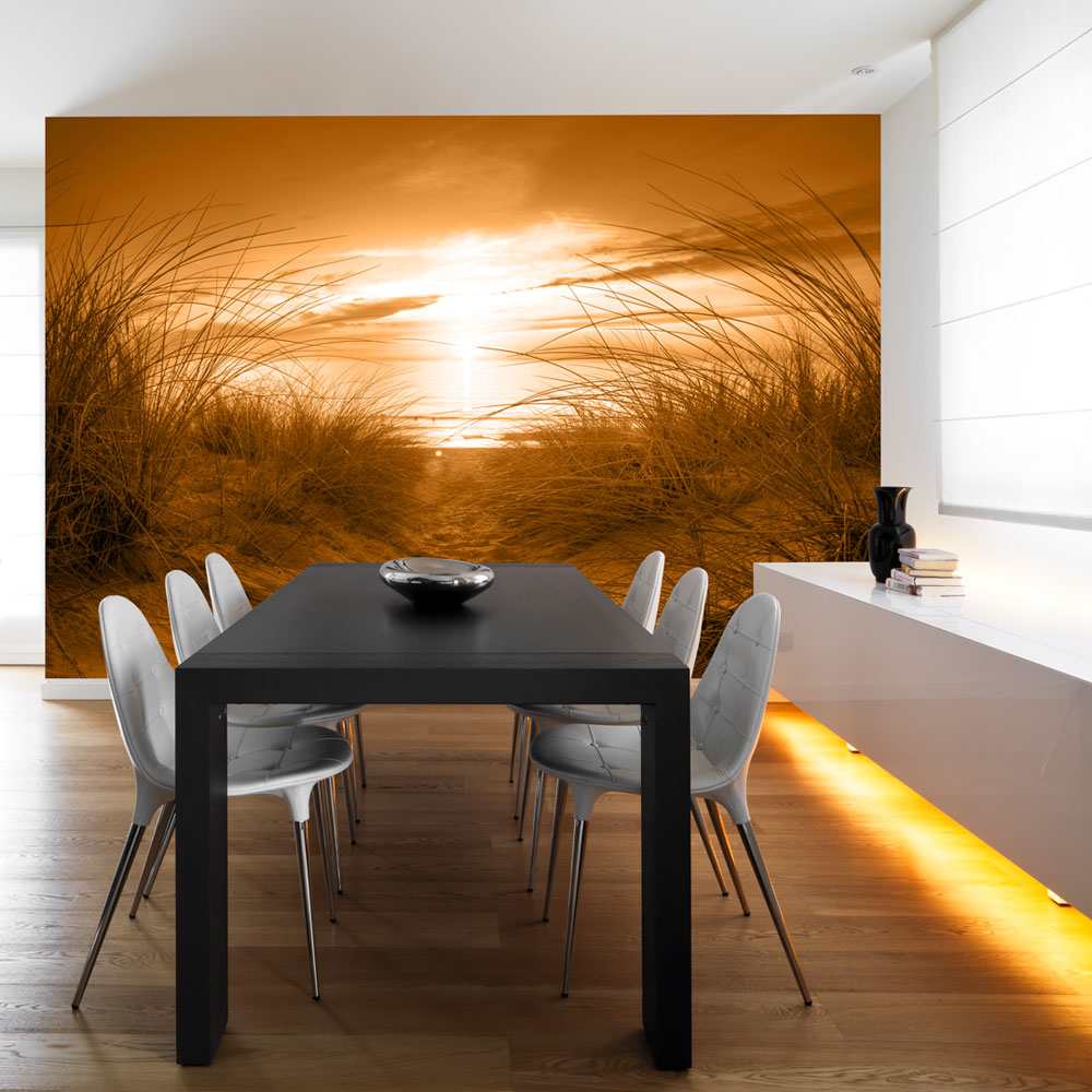 Self-adhesive Wallpaper - beach (sepia) - 392x280