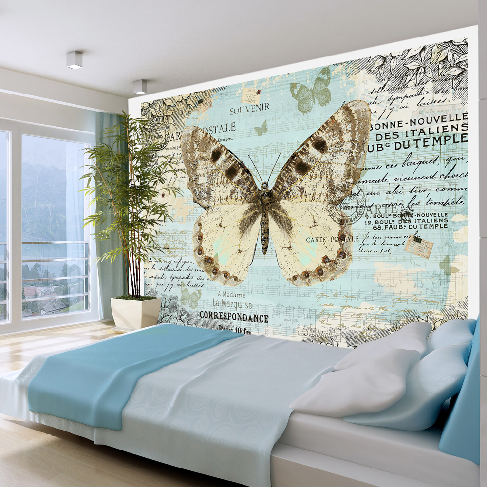 Wallpaper - Postcard with butterfly - 100x70