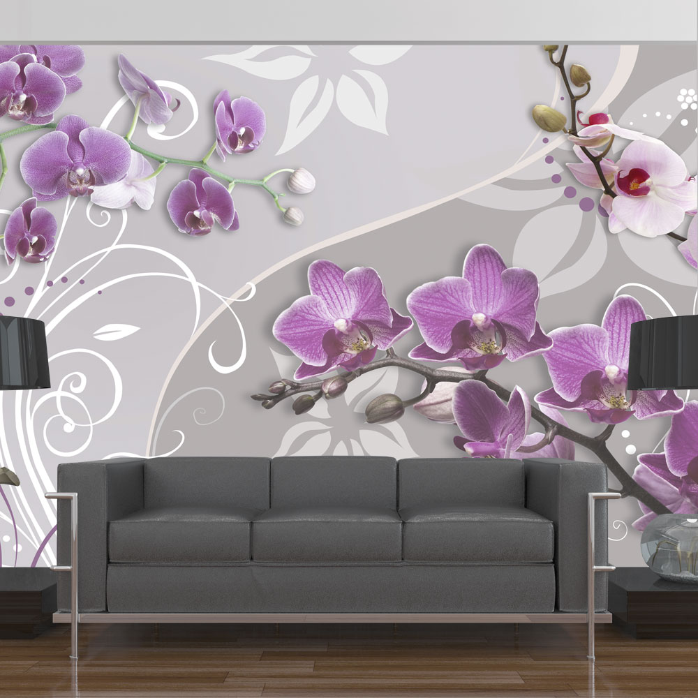 Wallpaper - Flight of purple orchids - 150x105