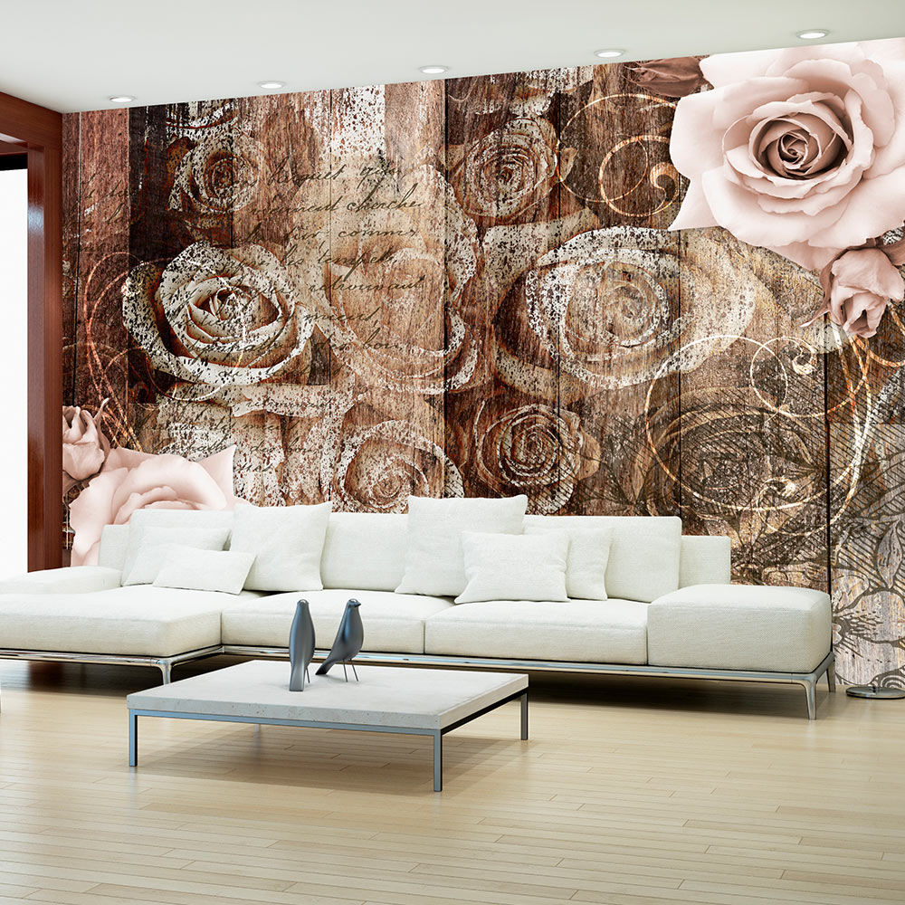 Wallpaper - Old Wood & Roses - 400x280