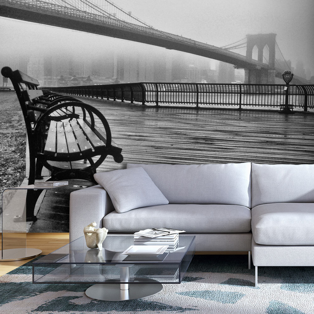 Wallpaper - A Foggy Day on the Brooklyn Bridge - 100x70