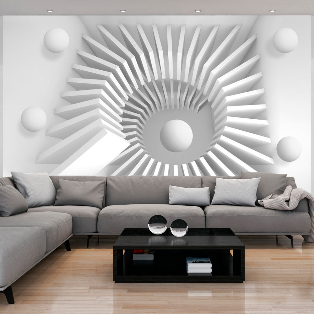 Self-adhesive Wallpaper - White jigsaw - 245x175