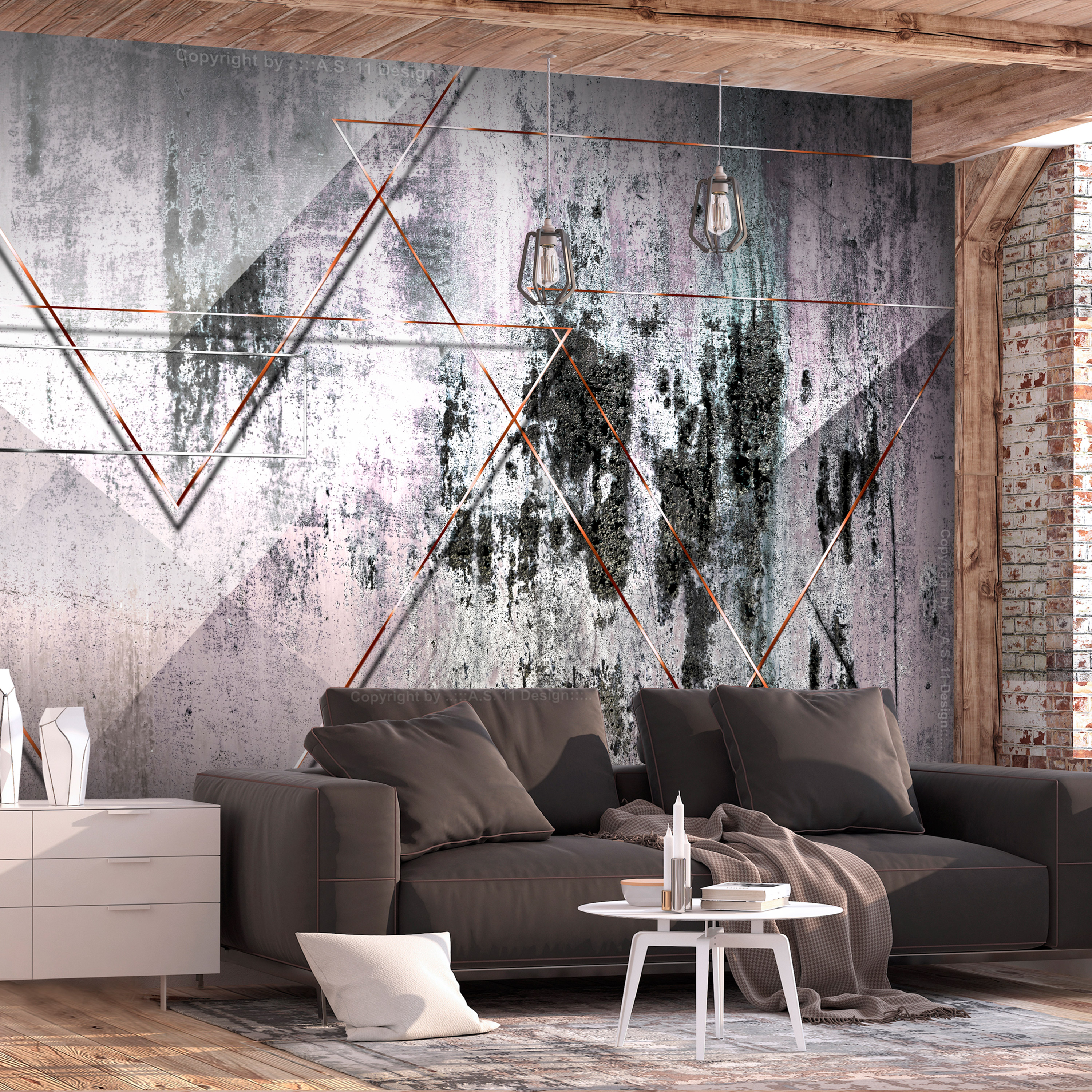 Wallpaper - Geometric Wall - 100x70