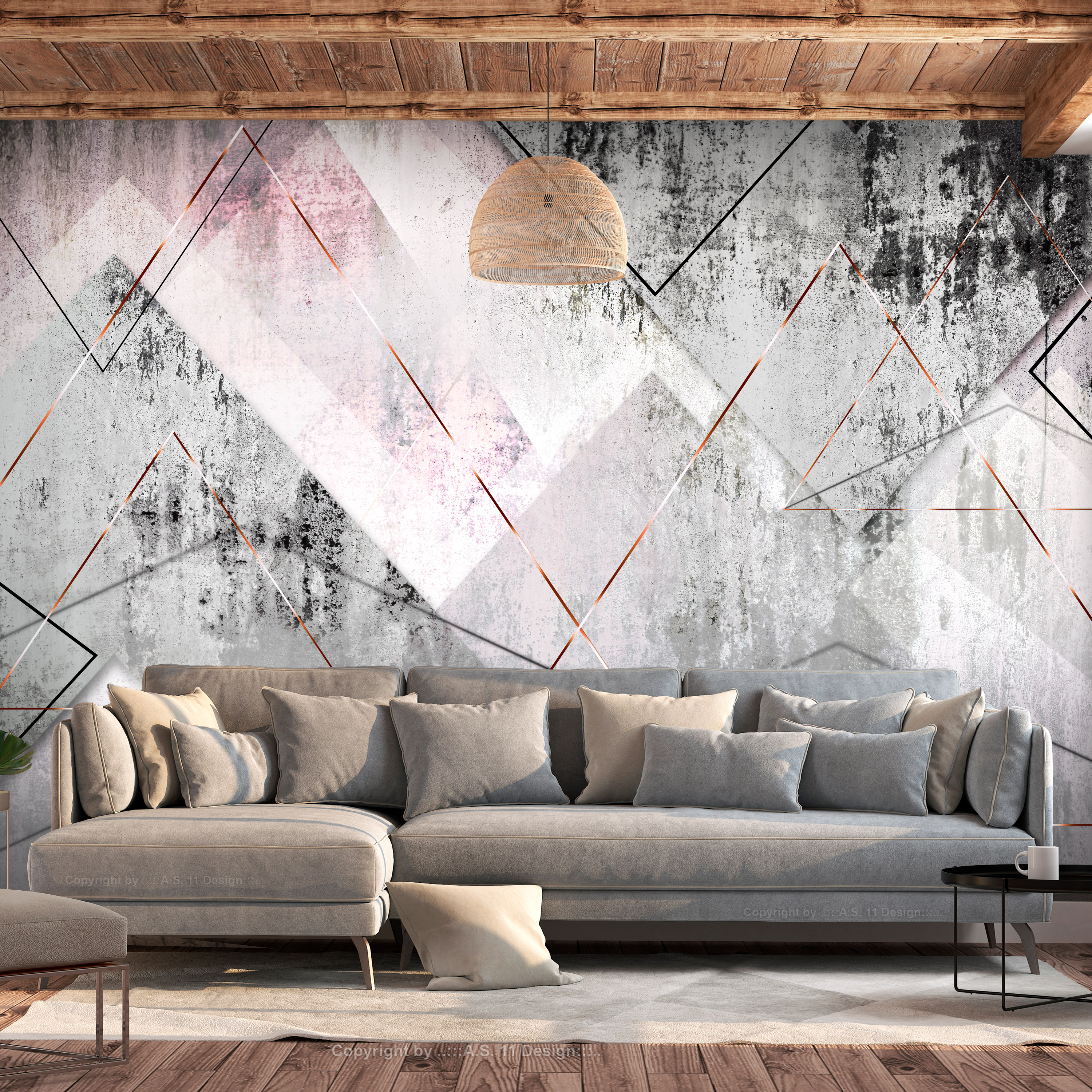 Self-adhesive Wallpaper - Triangular Perspective - 147x105