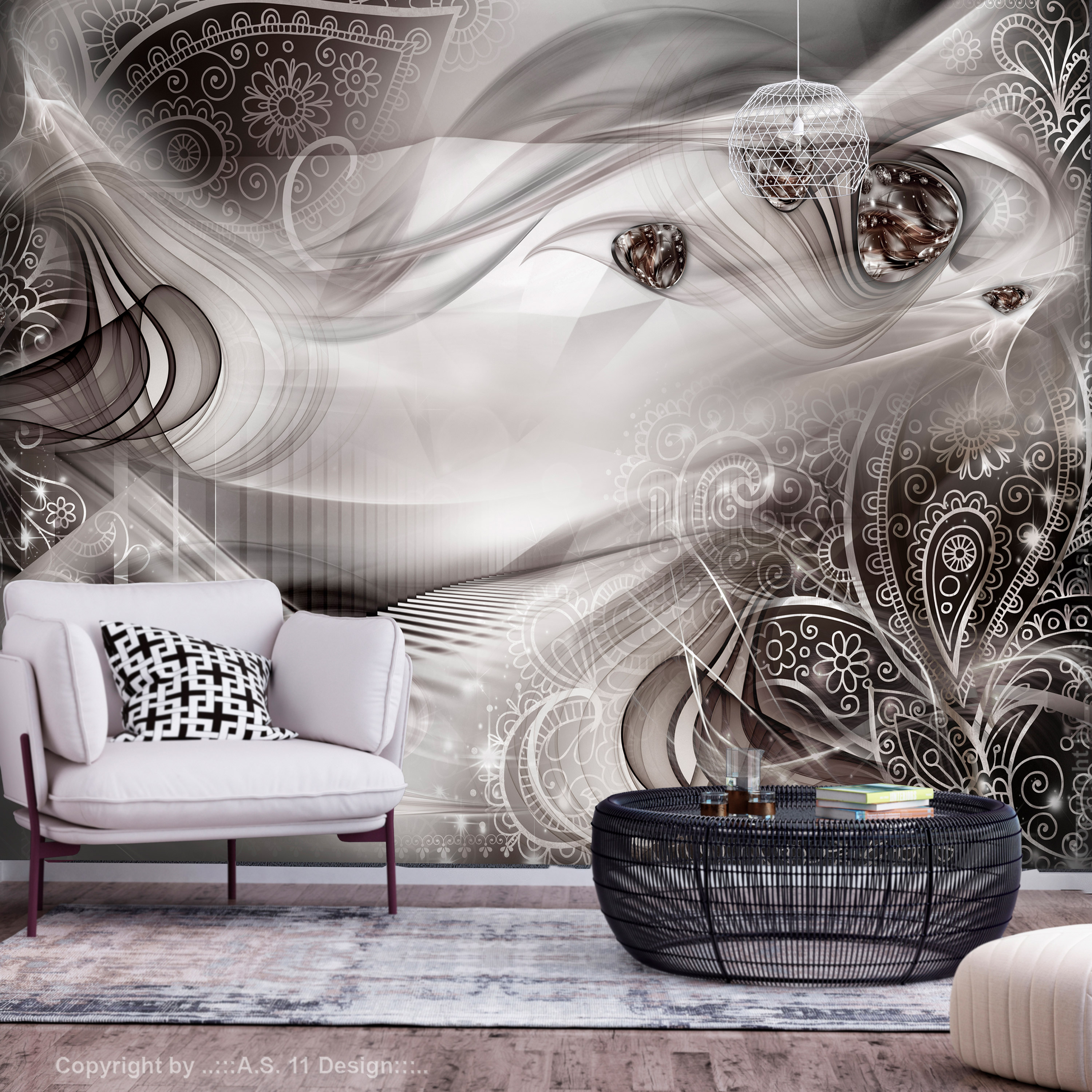Self-adhesive Wallpaper - Autumn Evenings (Grey) - 245x175