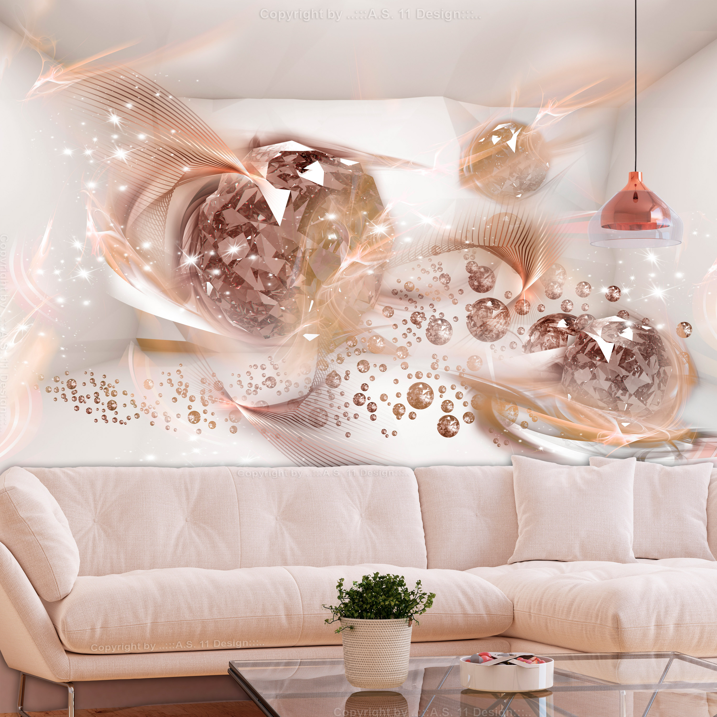 Self-adhesive Wallpaper - Lovely Autumn (Pink) - 441x315