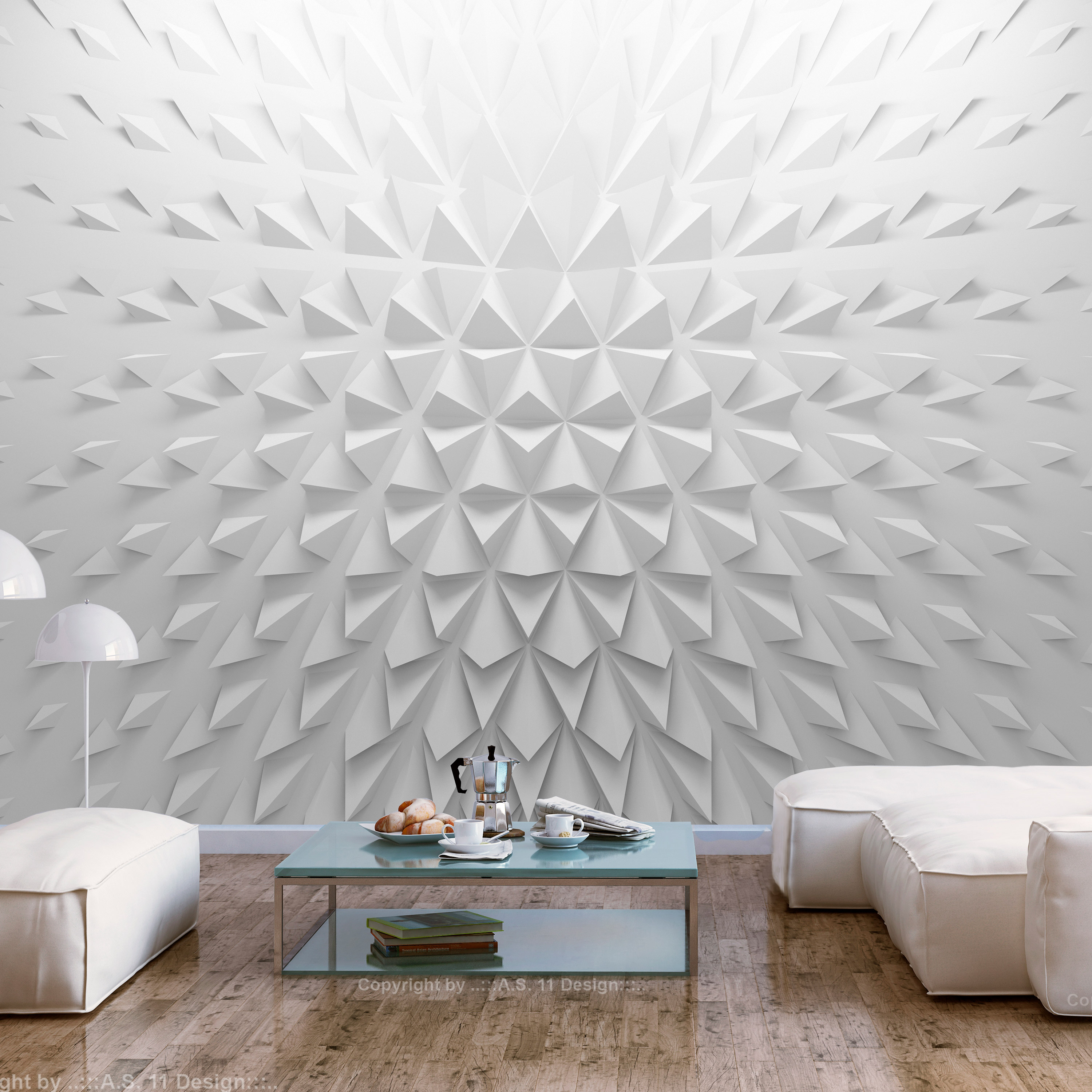 Self-adhesive Wallpaper - Tetrahedrons - 147x105
