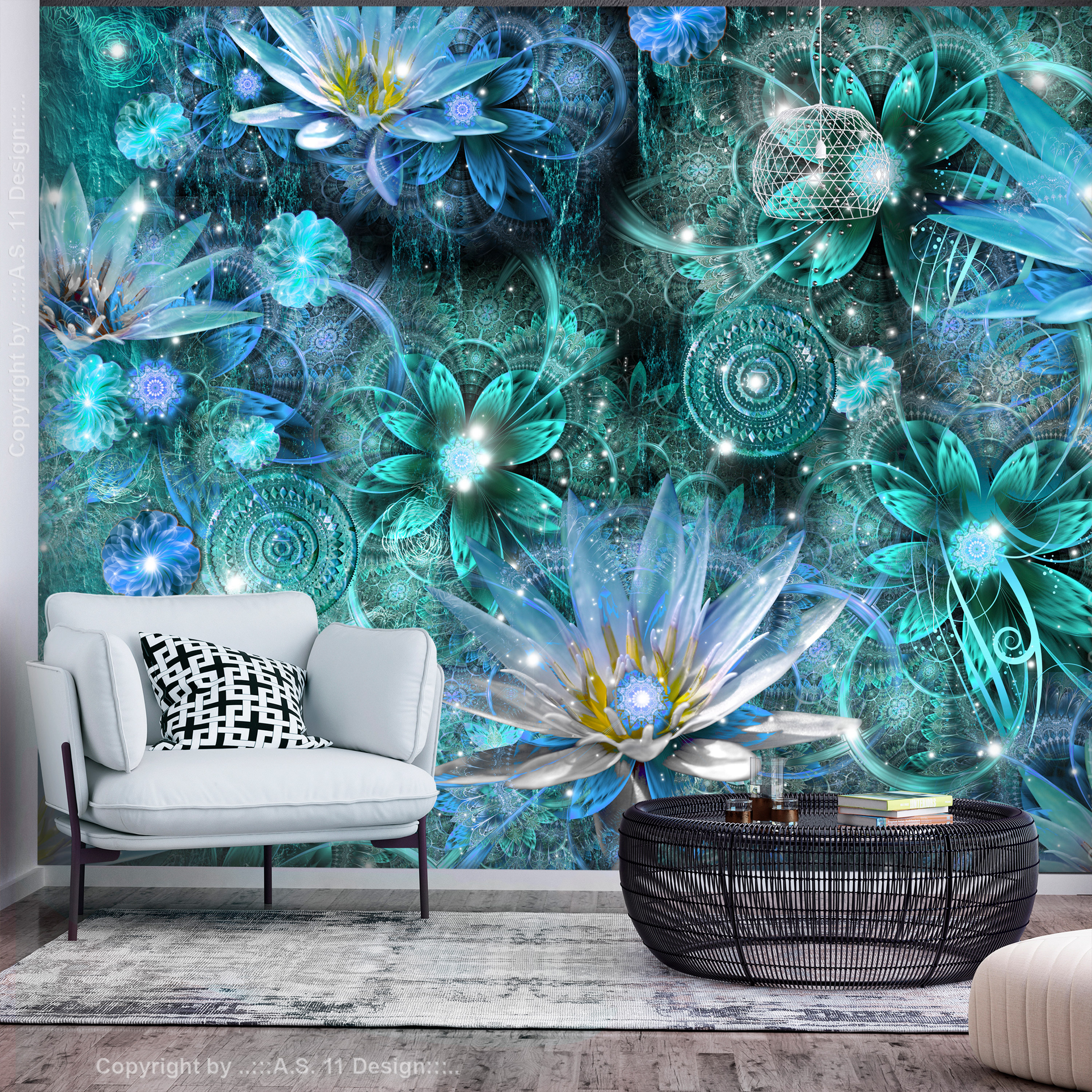 Self-adhesive Wallpaper - Water Lilies - 343x245