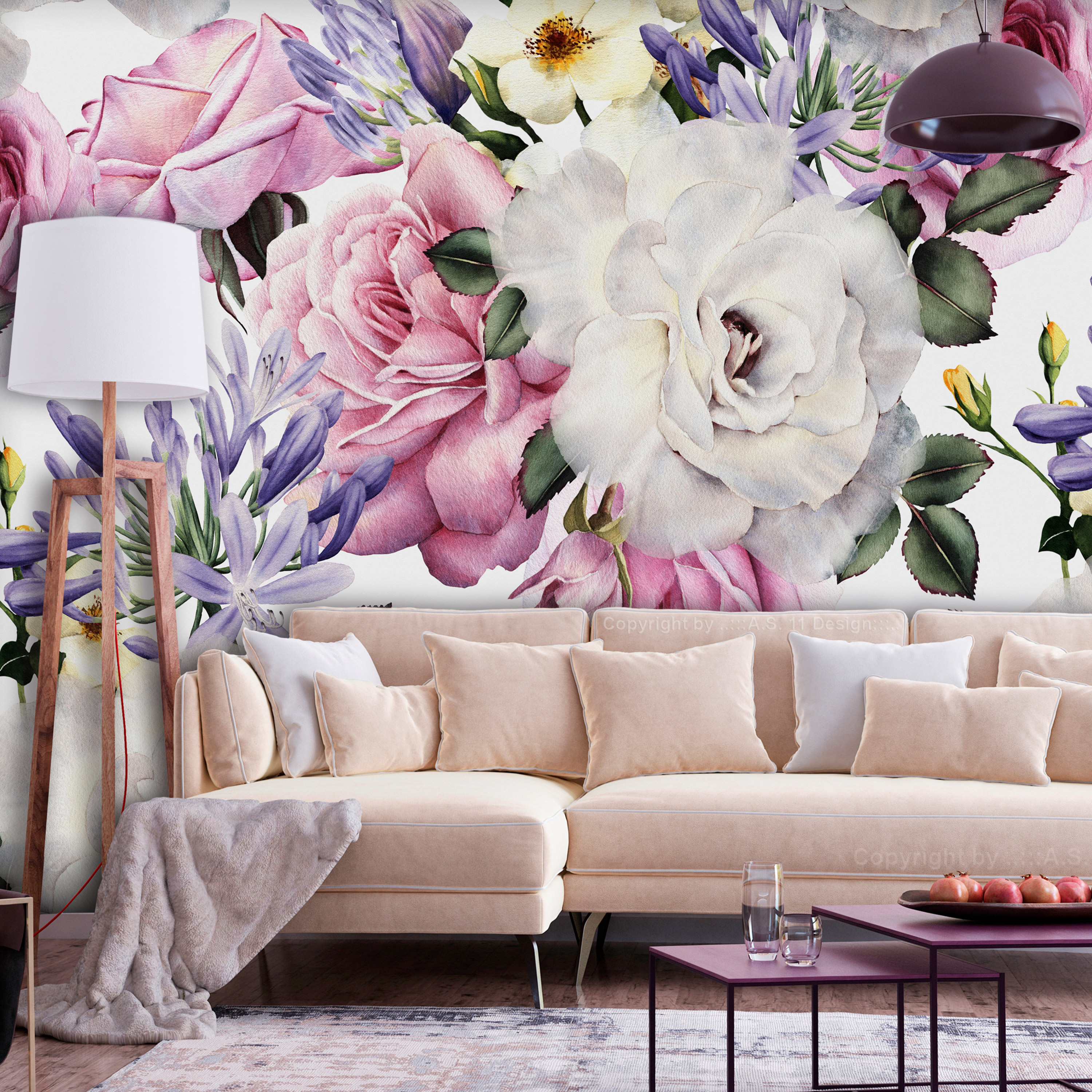Self-adhesive Wallpaper - Sentimental Garden (Colourful) - 294x210
