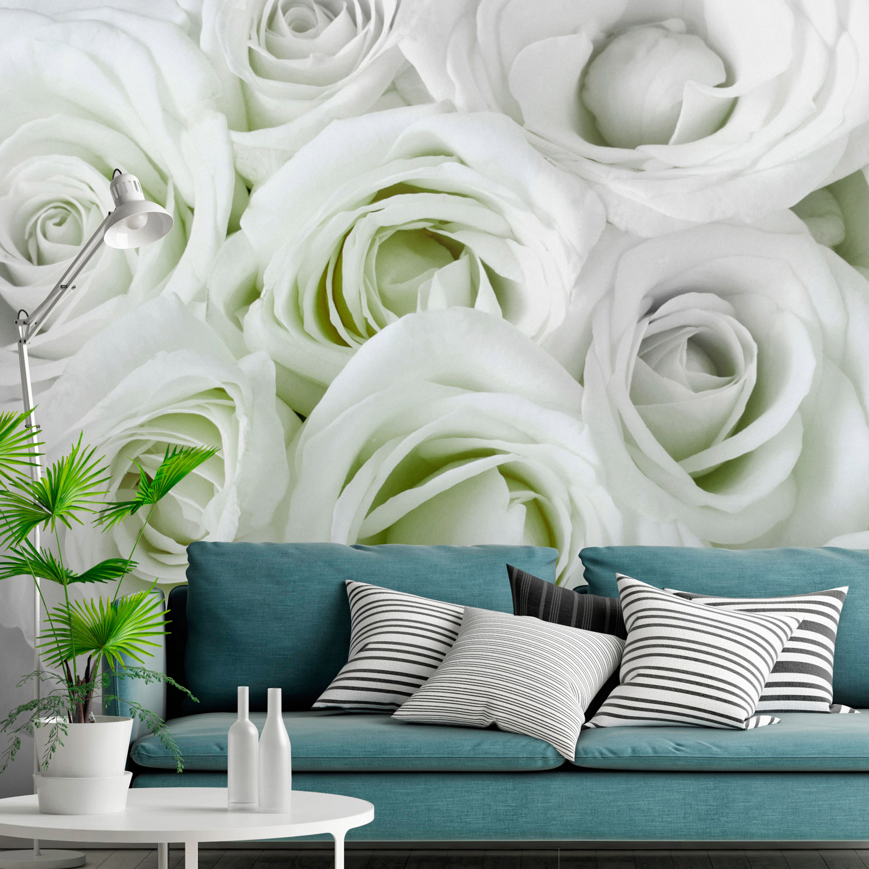 Self-adhesive Wallpaper - Satin Rose (Green) - 441x315