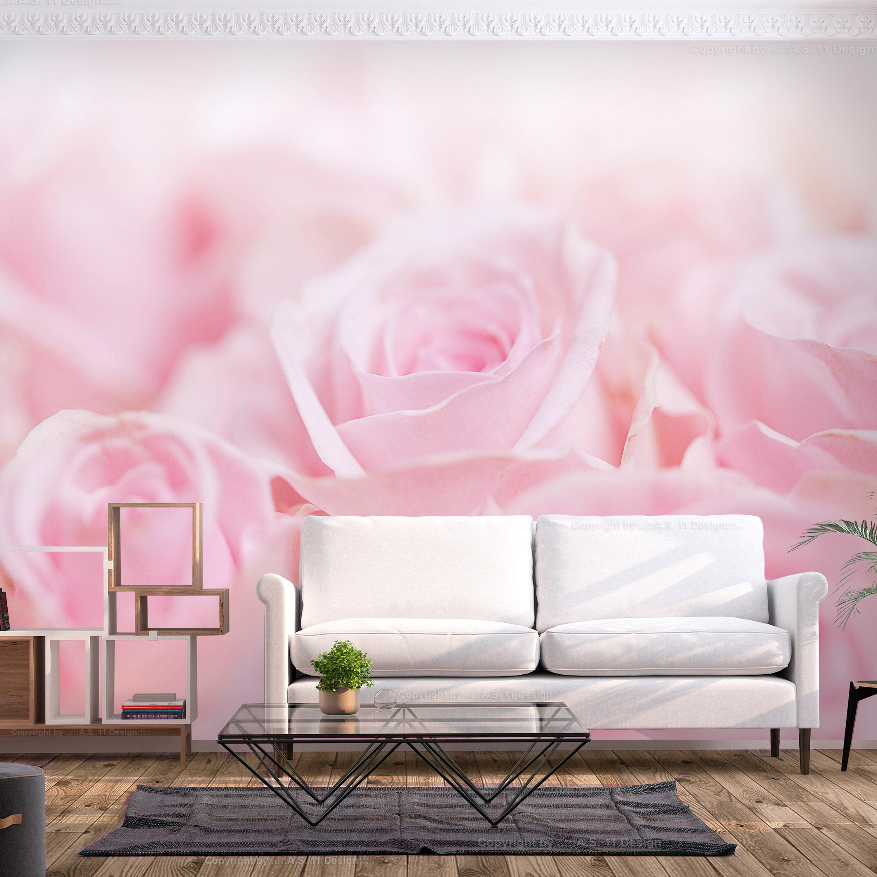 Self-adhesive Wallpaper - Ocean of Roses - 392x280