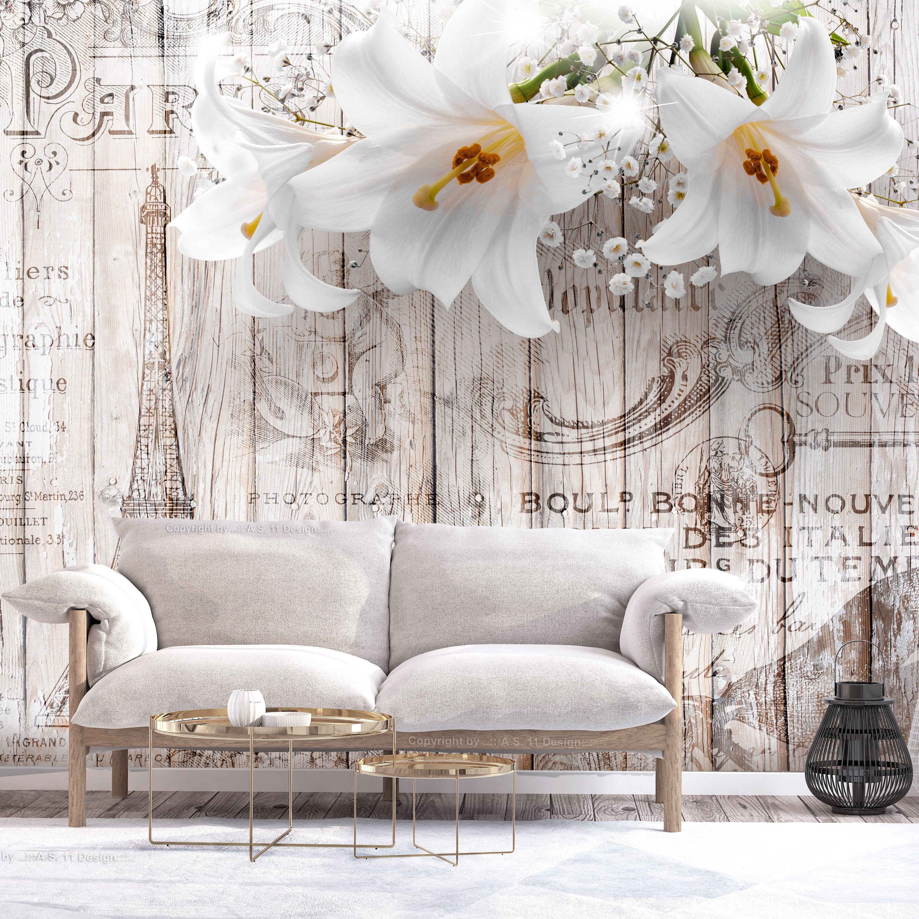 Self-adhesive Wallpaper - Parisian Lilies - 441x315