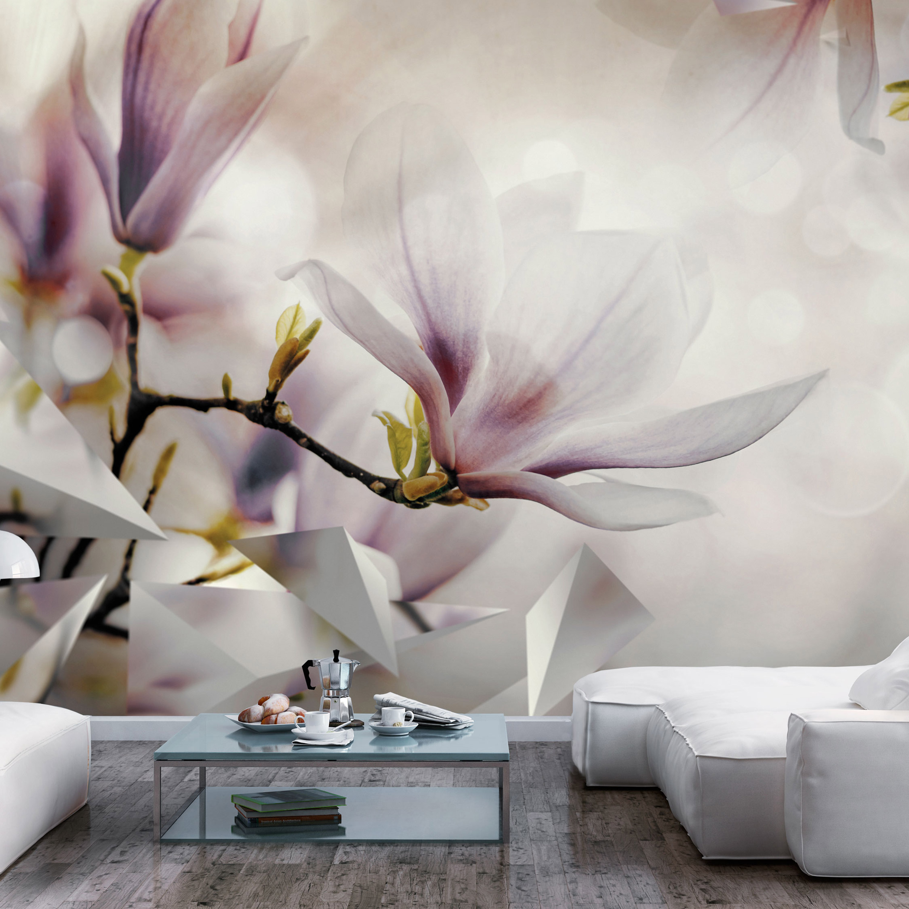 Self-adhesive Wallpaper - Subtle Magnolias - First Variant - 392x280