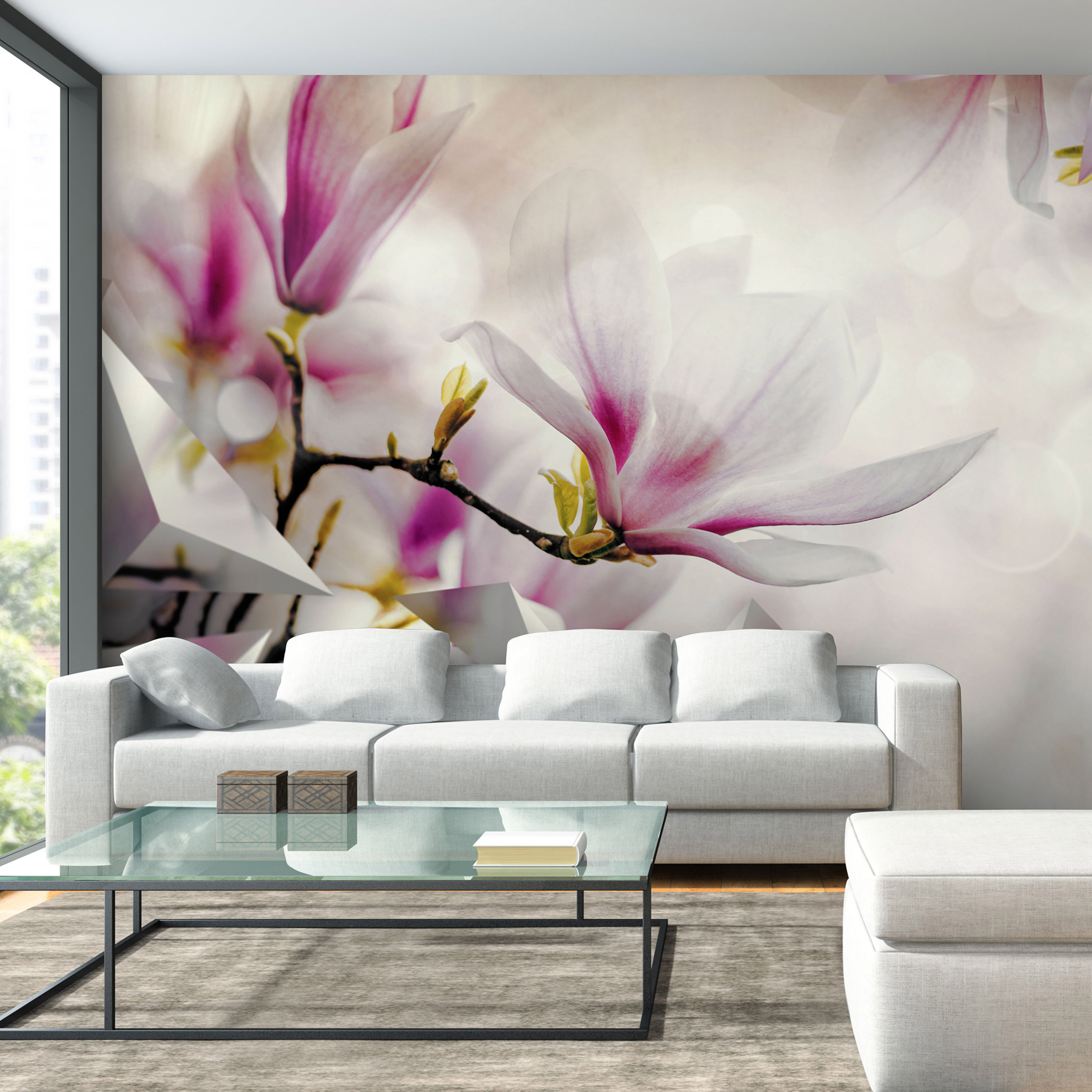 Self-adhesive Wallpaper - Subtle Magnolias - Third Variant - 196x140