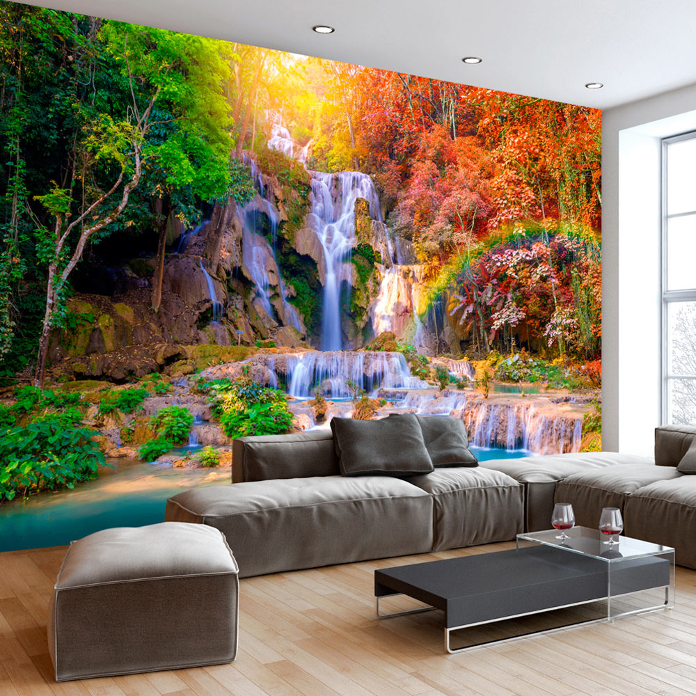 Self-adhesive Wallpaper - Tat Kuang Si Waterfalls - 98x70