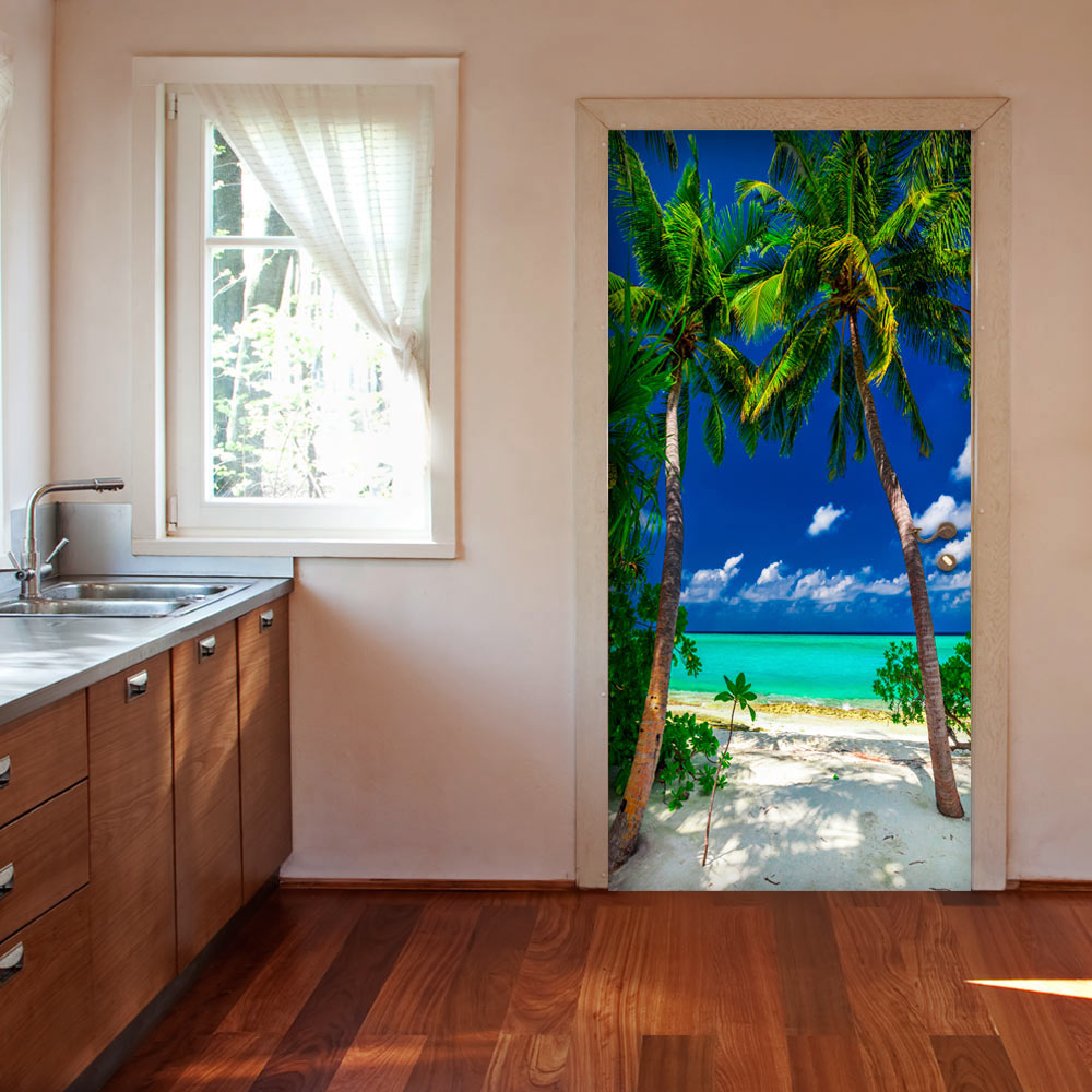 Photo wallpaper on the door - Photo wallpaper - Island, beach I - 80x210