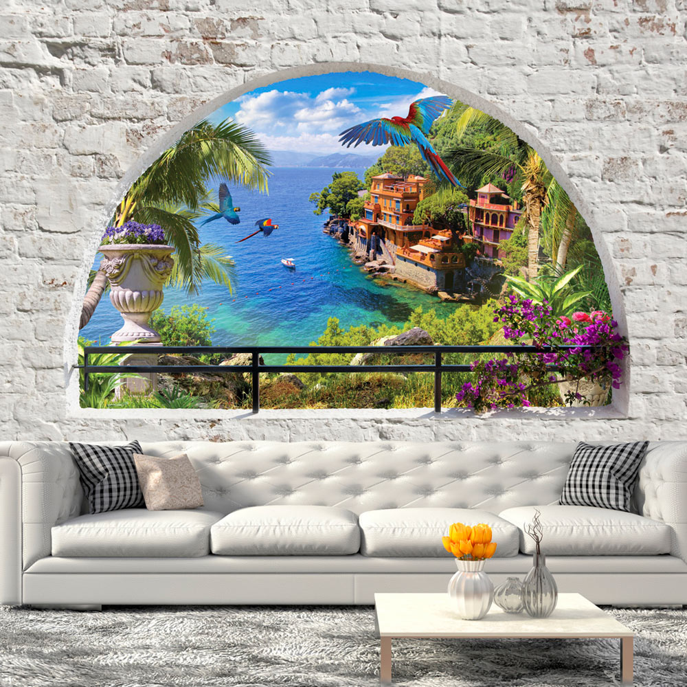 Self-adhesive Wallpaper - Window in Paradise - 392x280