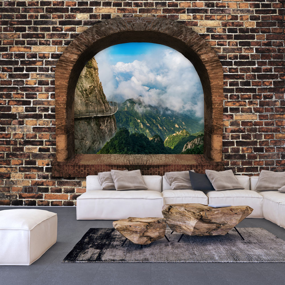 Self-adhesive Wallpaper - Stony Window: Mountains - 294x210