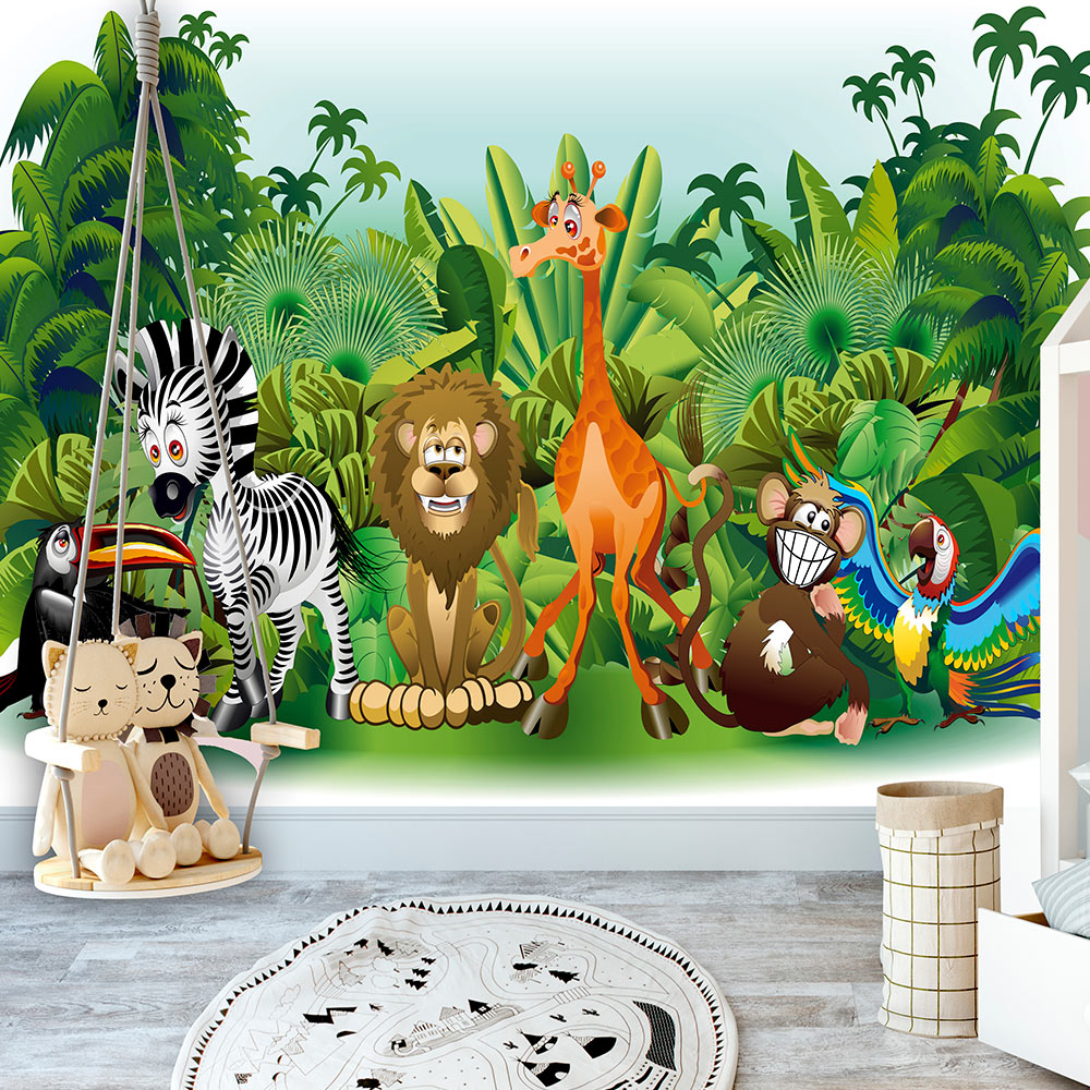 Self-adhesive Wallpaper - Jungle Animals - 98x70