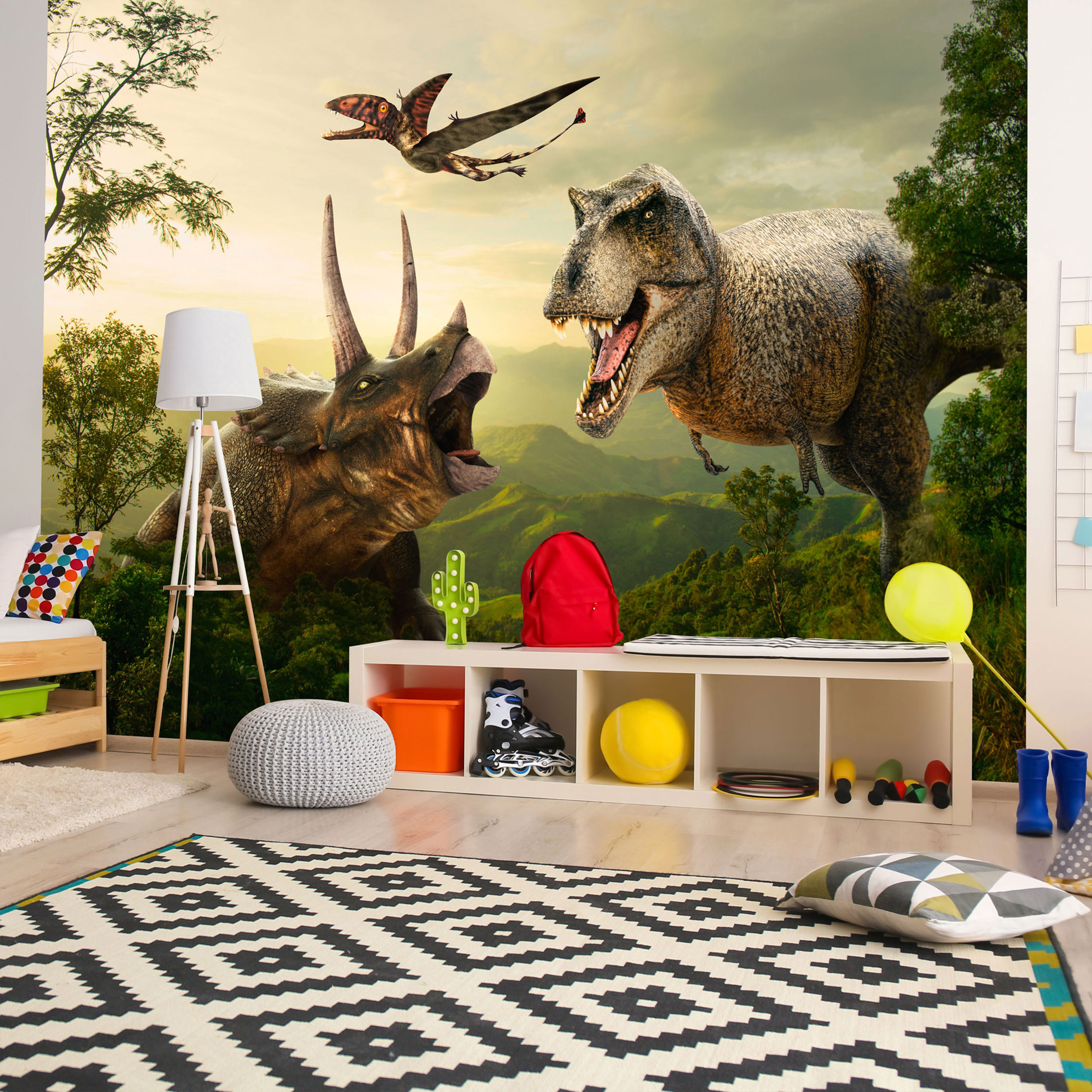 Self-adhesive Wallpaper - Dinosaur Square - 98x70