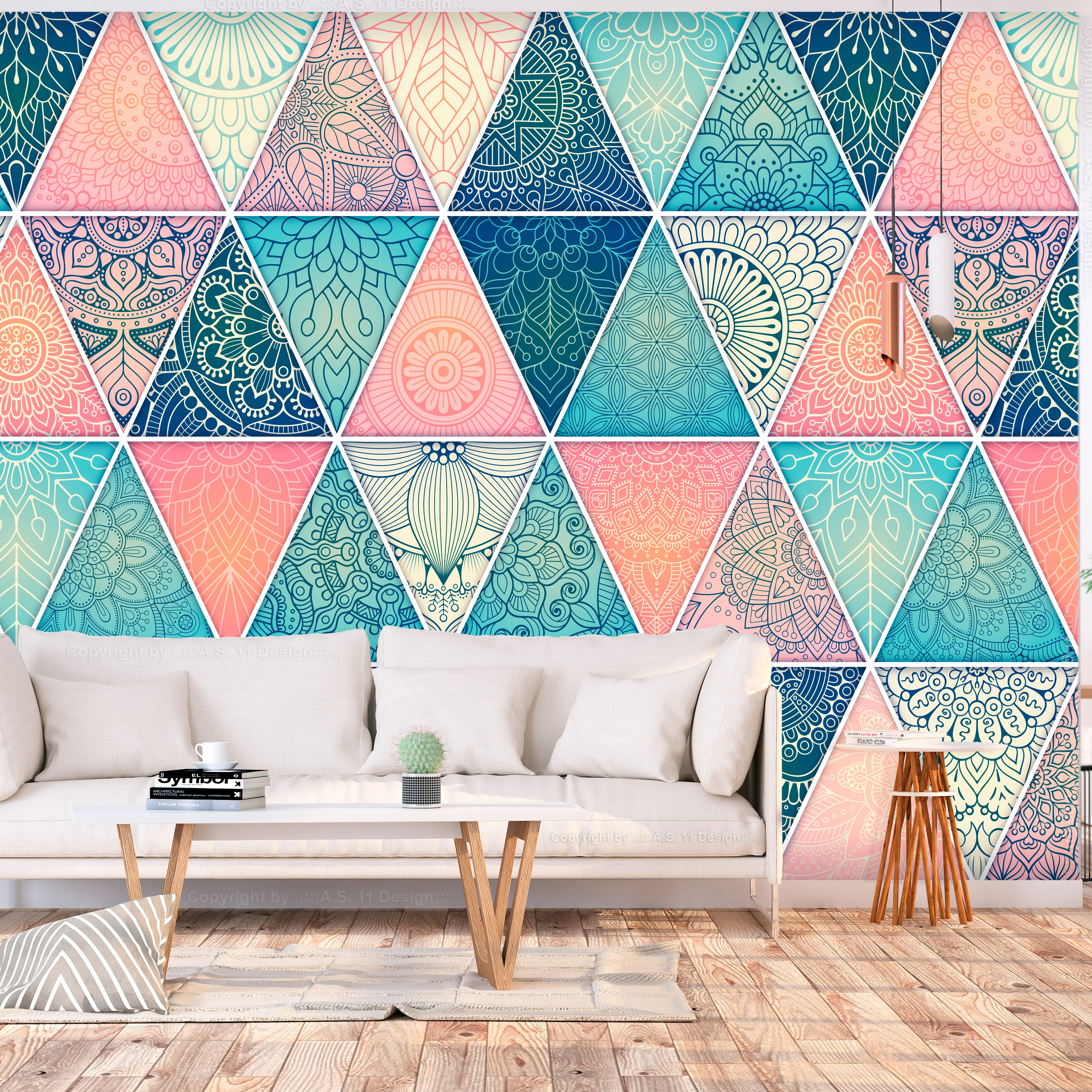 Self-adhesive Wallpaper - Oriental Triangles - 196x140