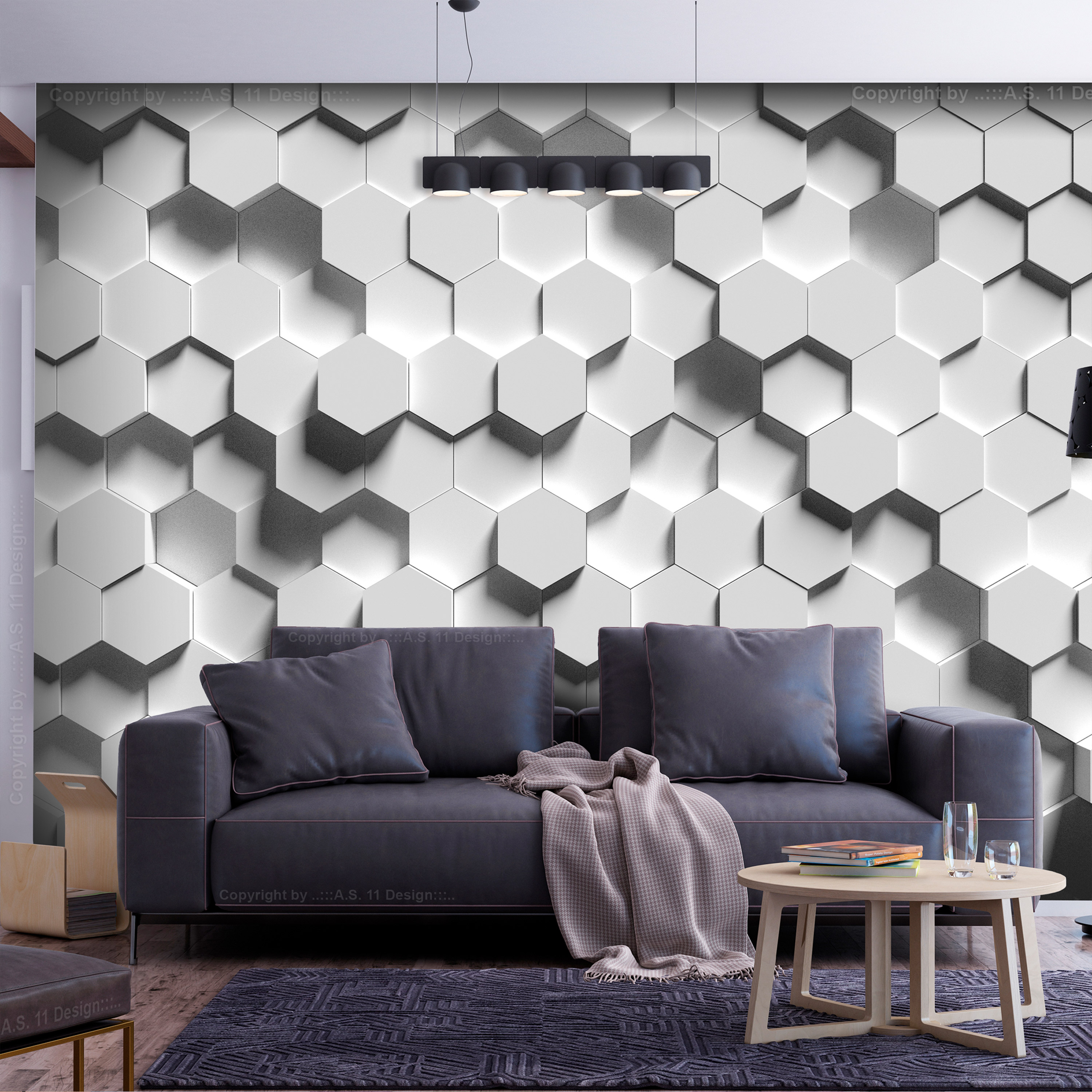 Self-adhesive Wallpaper - Hexagonal Awareness - 147x105