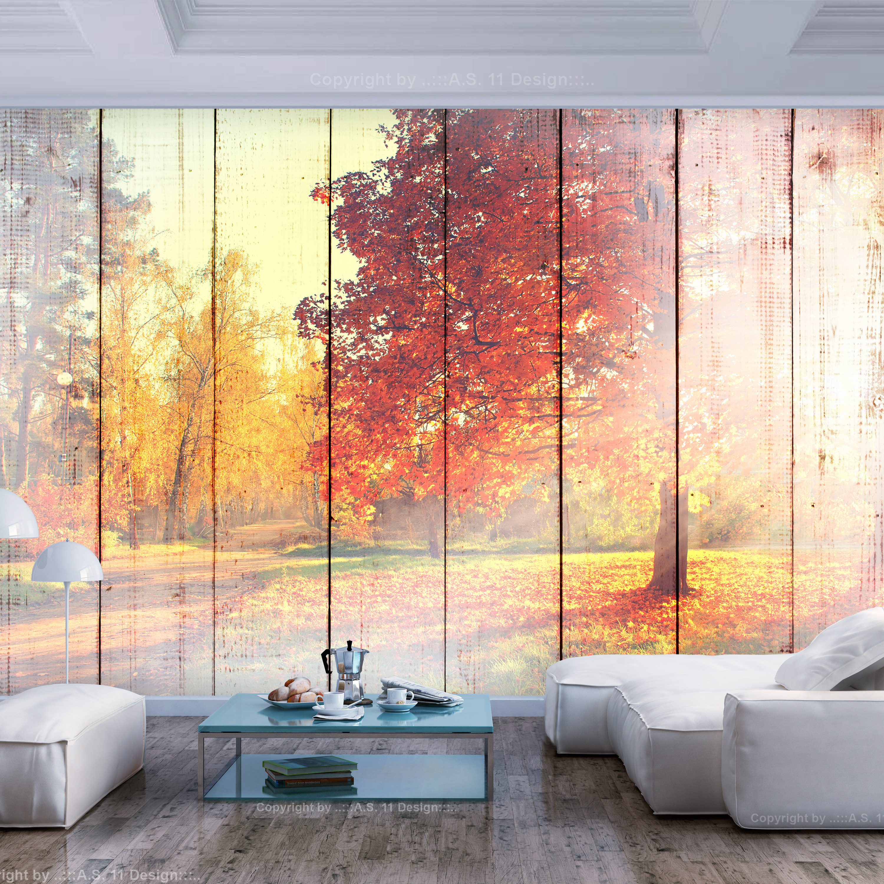 Self-adhesive Wallpaper - Autumn Sun - 98x70