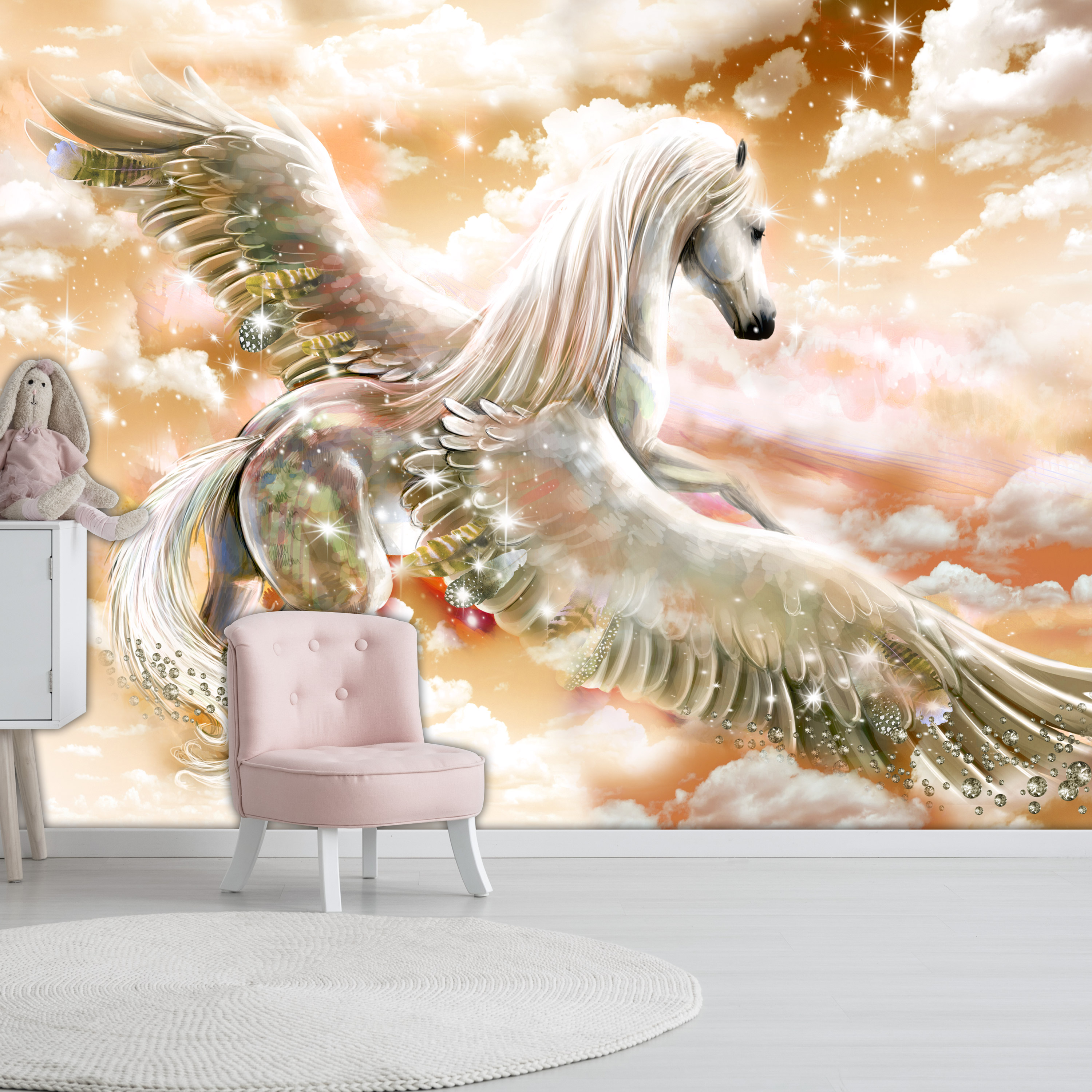 Self-adhesive Wallpaper - Pegasus (Orange) - 343x245