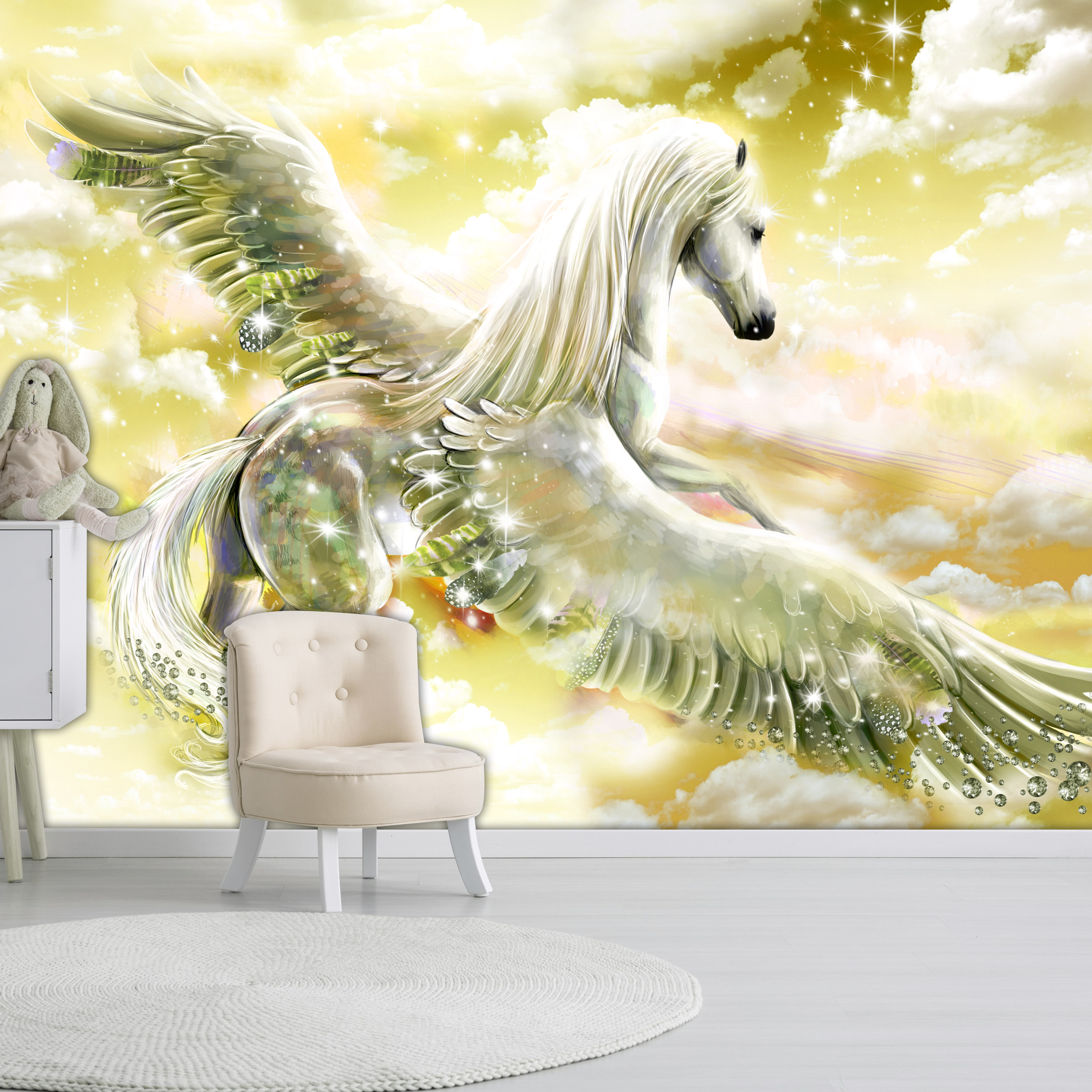 Self-adhesive Wallpaper - Pegasus (Yellow) - 343x245