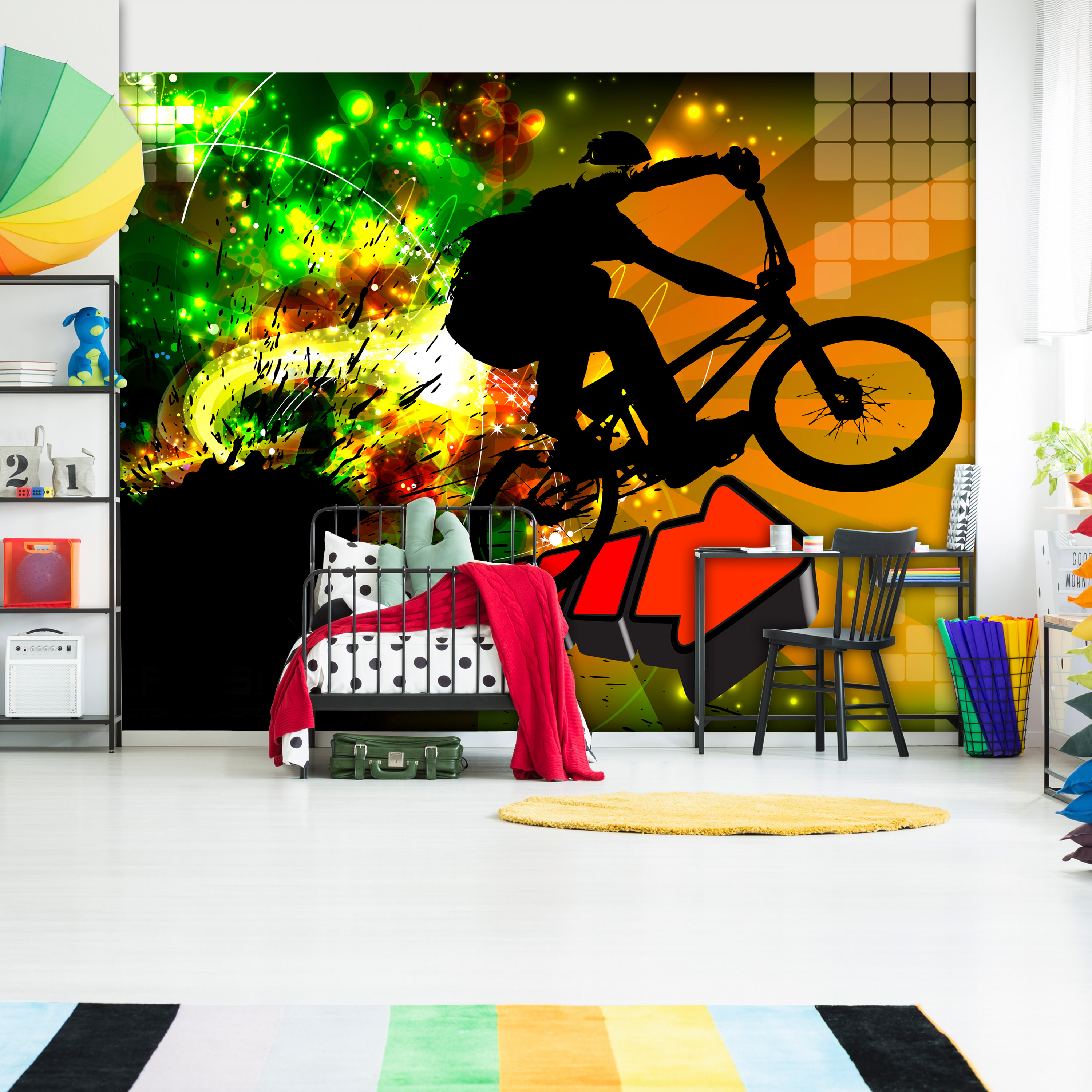 Self-adhesive Wallpaper - Bicycle Tricks - 392x280